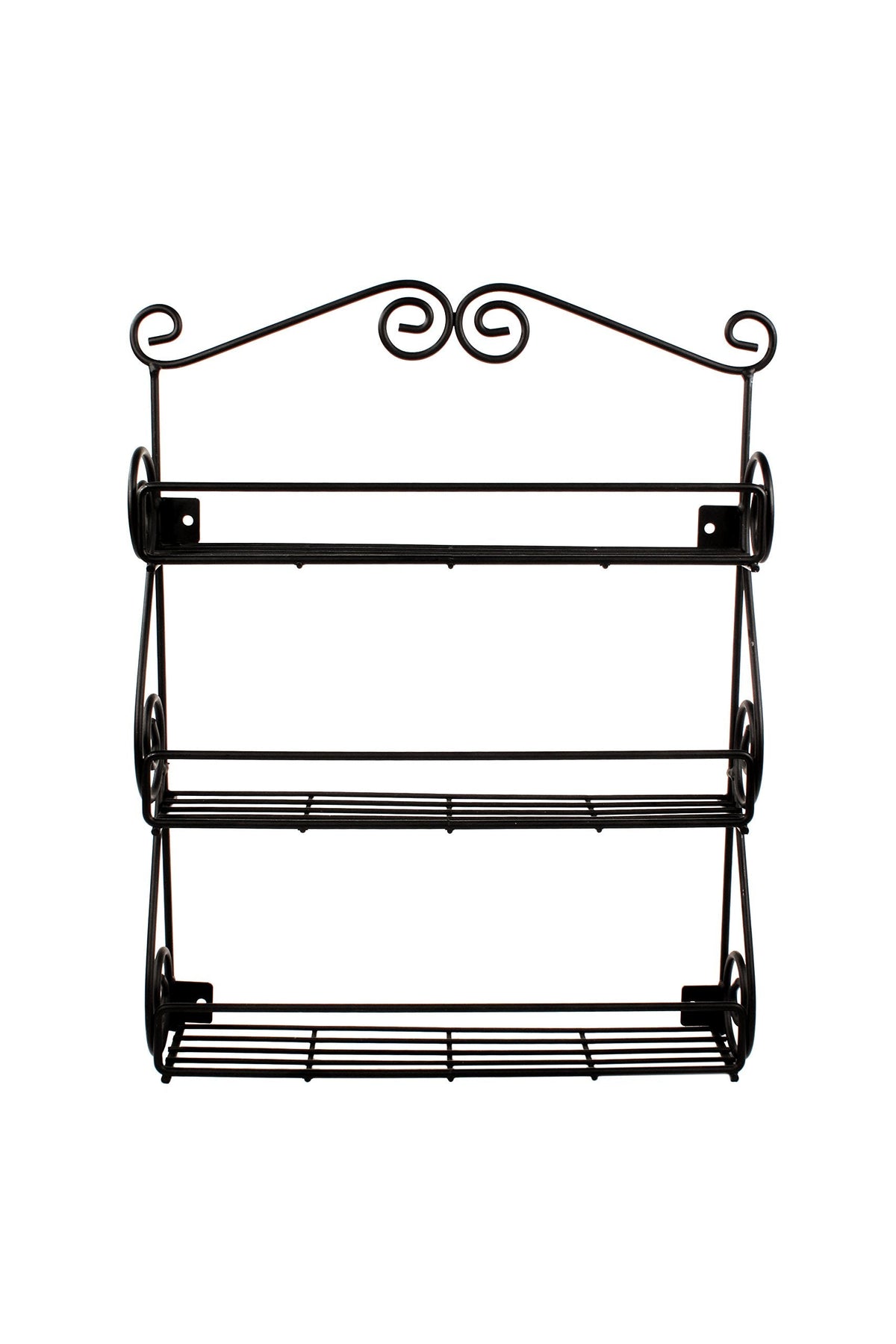 Spectrum Diversified Scroll Wall-Mounted Traditional Spice Rack Organizer for Cabinet & Kitchen, 3-Tier, Beauty & Nail Polish, 43710