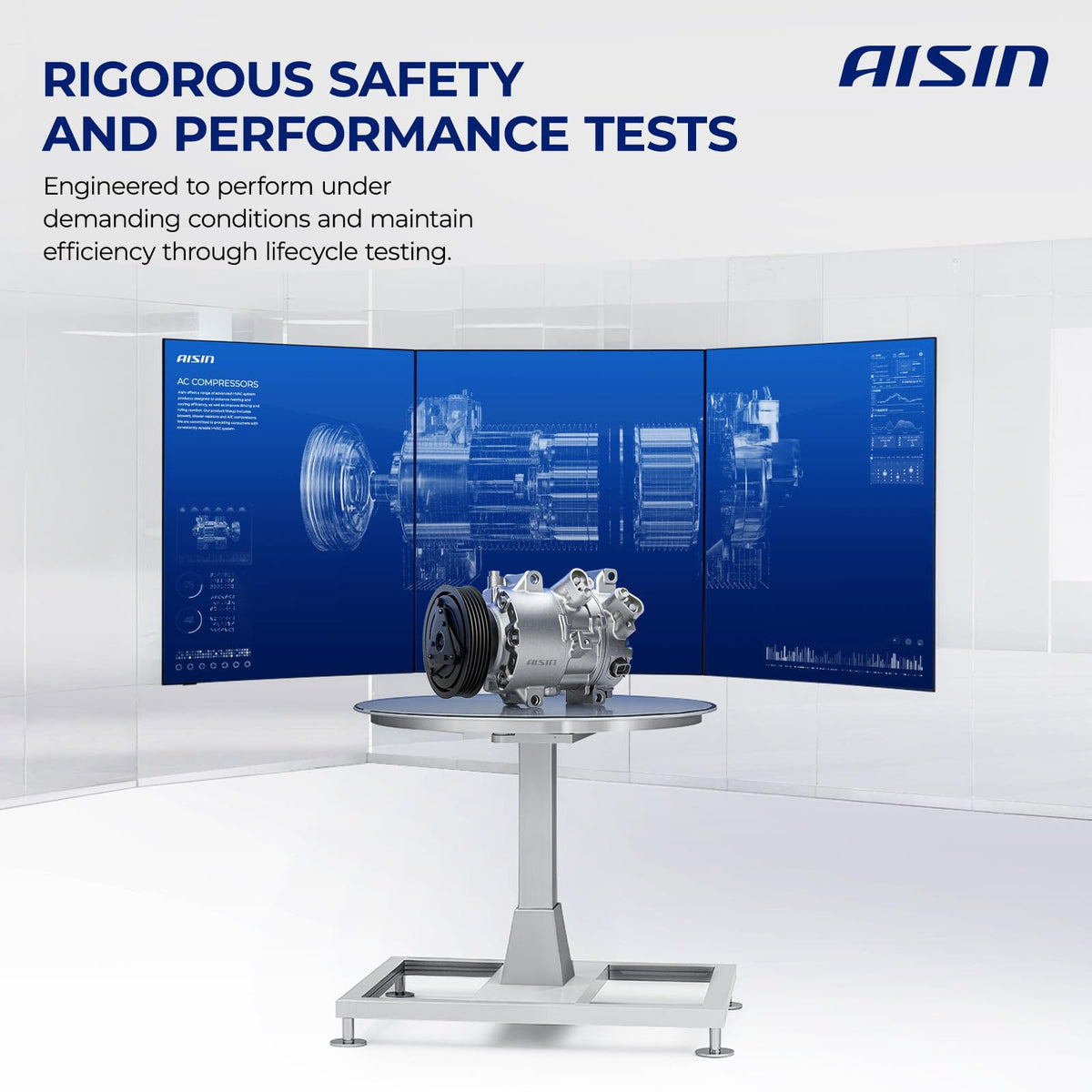 AISIN AFTERMARKET ACCGM-00637 Air Conditioner AC Compressor - Compatible with Chevrolet Corvette 2014-2019 6.2L - with 6-Pulley Groove, with Clutch
