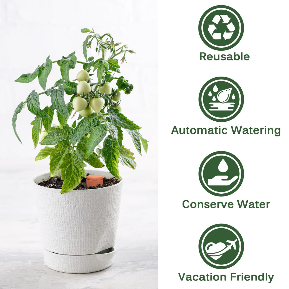 Terracotta Ollas Watering Pots, 2 PCS Slow Release Plant Watering Globes Terracotta Self Watering Planter Insert, Holds 15 Oz Water Automatic Watering System for Potted Plants While On Vacation