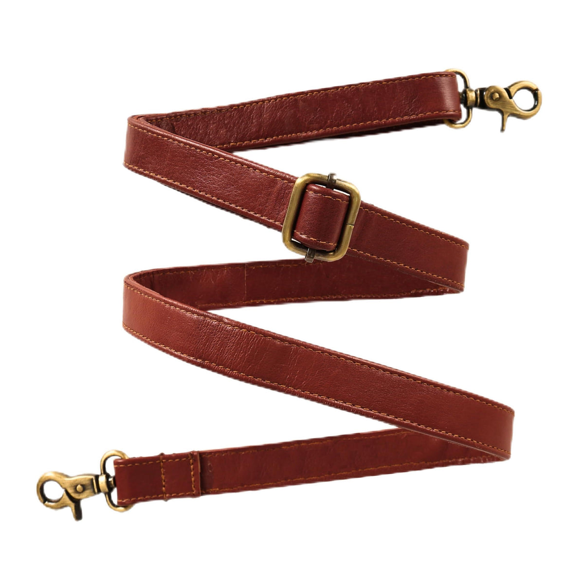 Genuine Leather Purse Strap Replacement 60 Inch, 1 Inch Wide Adjustable Crossbody Shoulder Strap with Metal Swivel Hooks for Handbag Tote Messenger Bag (Brown)