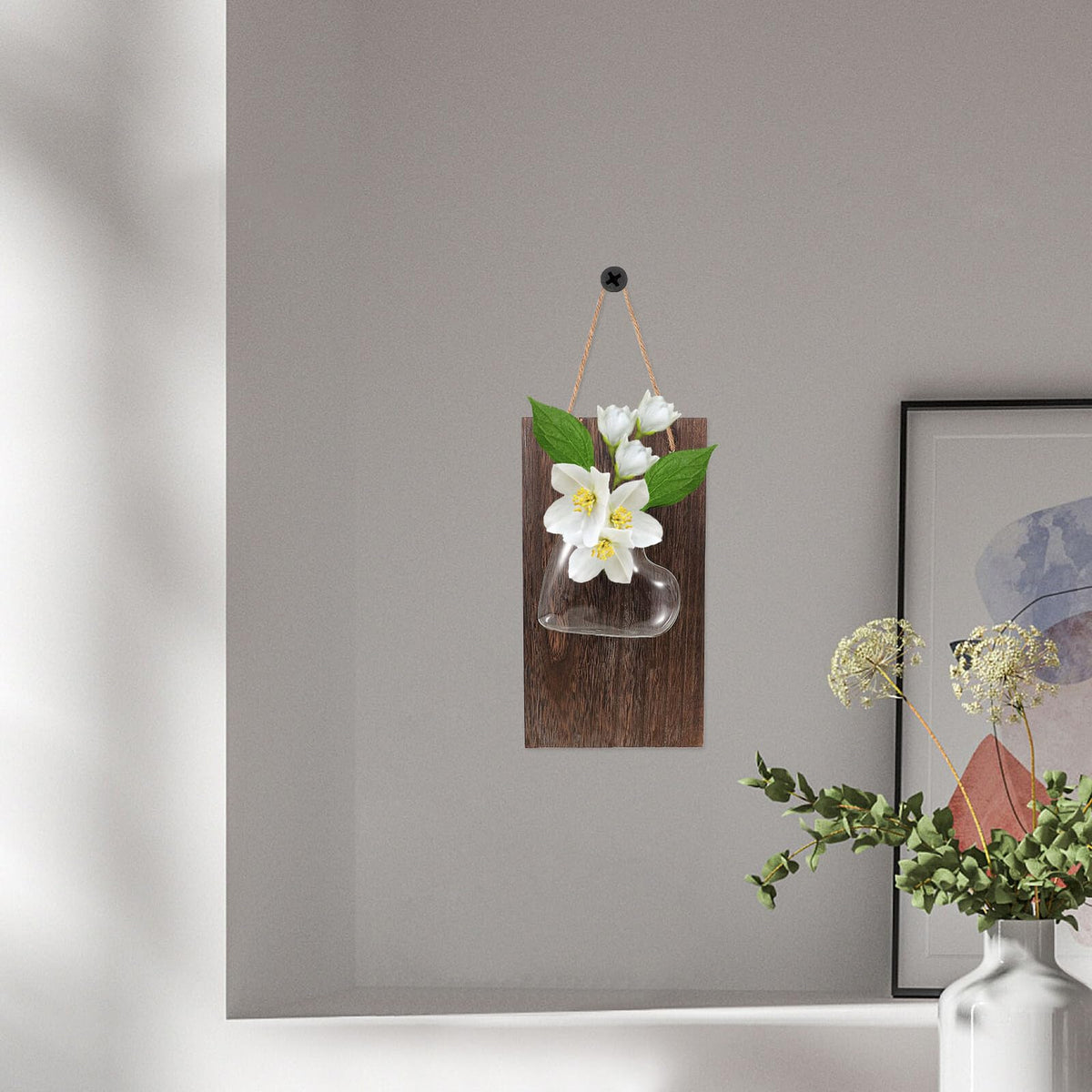 VALICLUD Wall Mounted Glass Vase Hydroponic Planter Glass Decorative Flower Vase for Indoor Plants Home Décor Terrarium Desktop Supplies