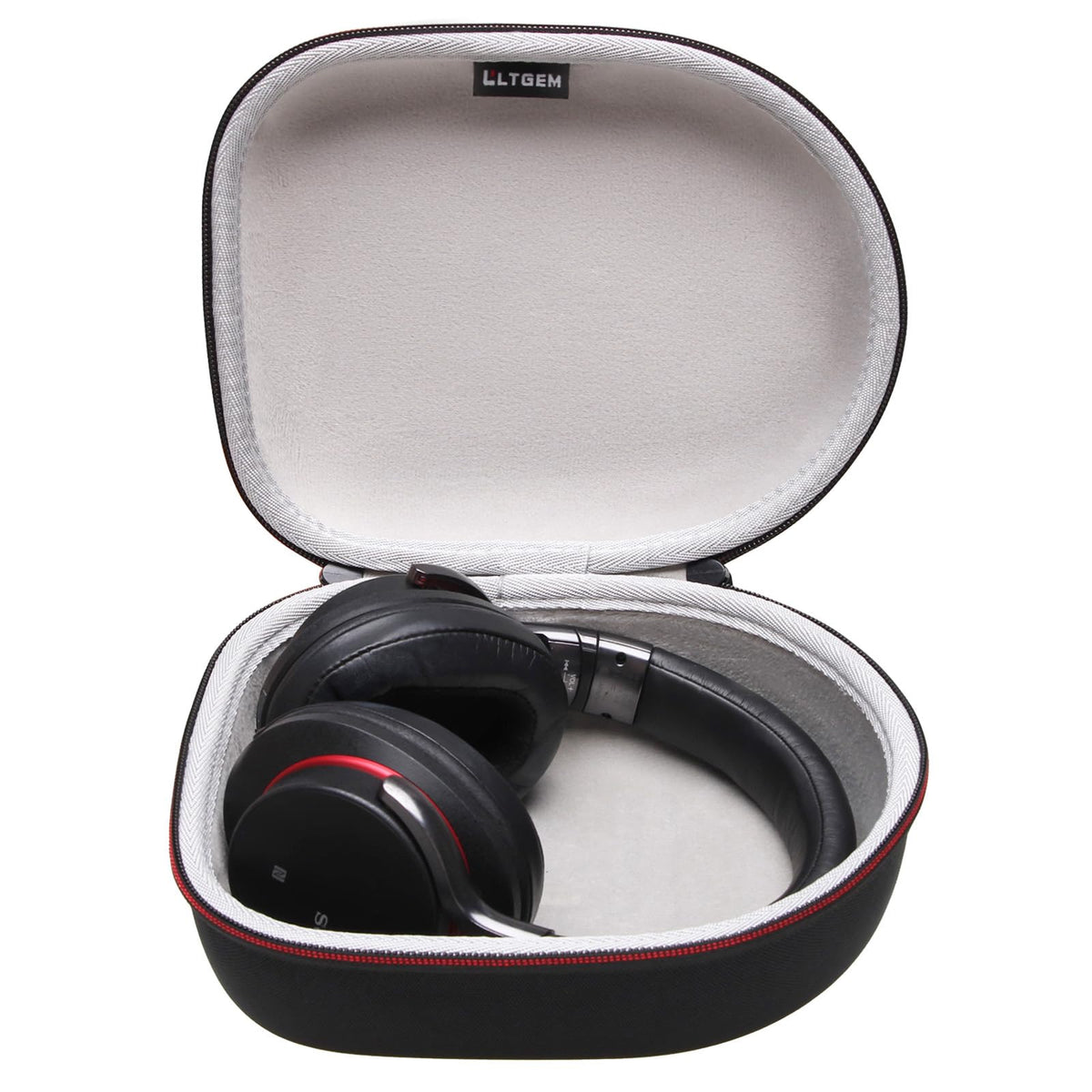 Headphone Headset Case Compatible with Audio-Technica ATH-M20x/JBL/Raycon/Soundcore Anker/Sony/Beats/JLab/TOZO/Logitech/BERIBES/KVIDIO Headphones, Large Headphone Case Hard Shell(Black+Grey)