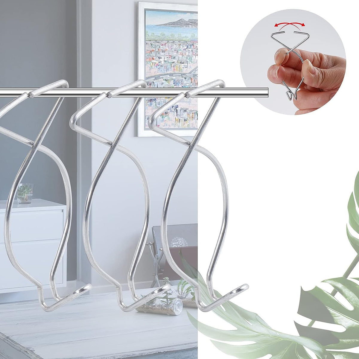 OALEN 60 Drop Ceiling Hooks for Classrooms & Offices, White Heavy Duty Ceiling Hooks for Hanging Plants & Decorations, Metal T-Bar Hooks for Suspended Drop Ceiling Tiles