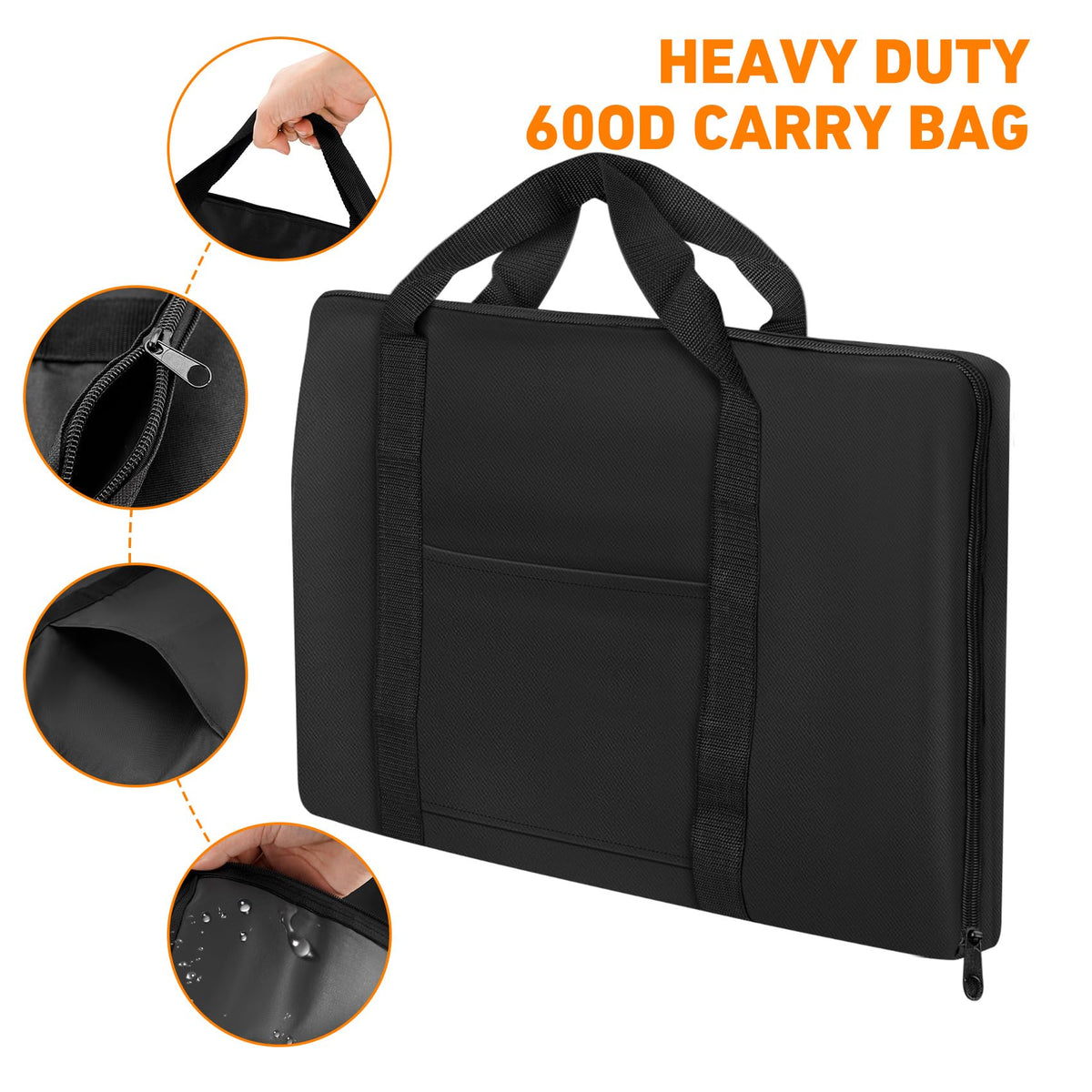 ZBXFCSH Heavy Duty 600D Polyester Medium Griddle Bag compatible with Camp Chef Single Burner Griddle Carry Bag - SG30, CGG16, SG14, FG20, MSG20 Cast Iron Griddle Bag Accessories -22''L×18‘’W ×1‘’H