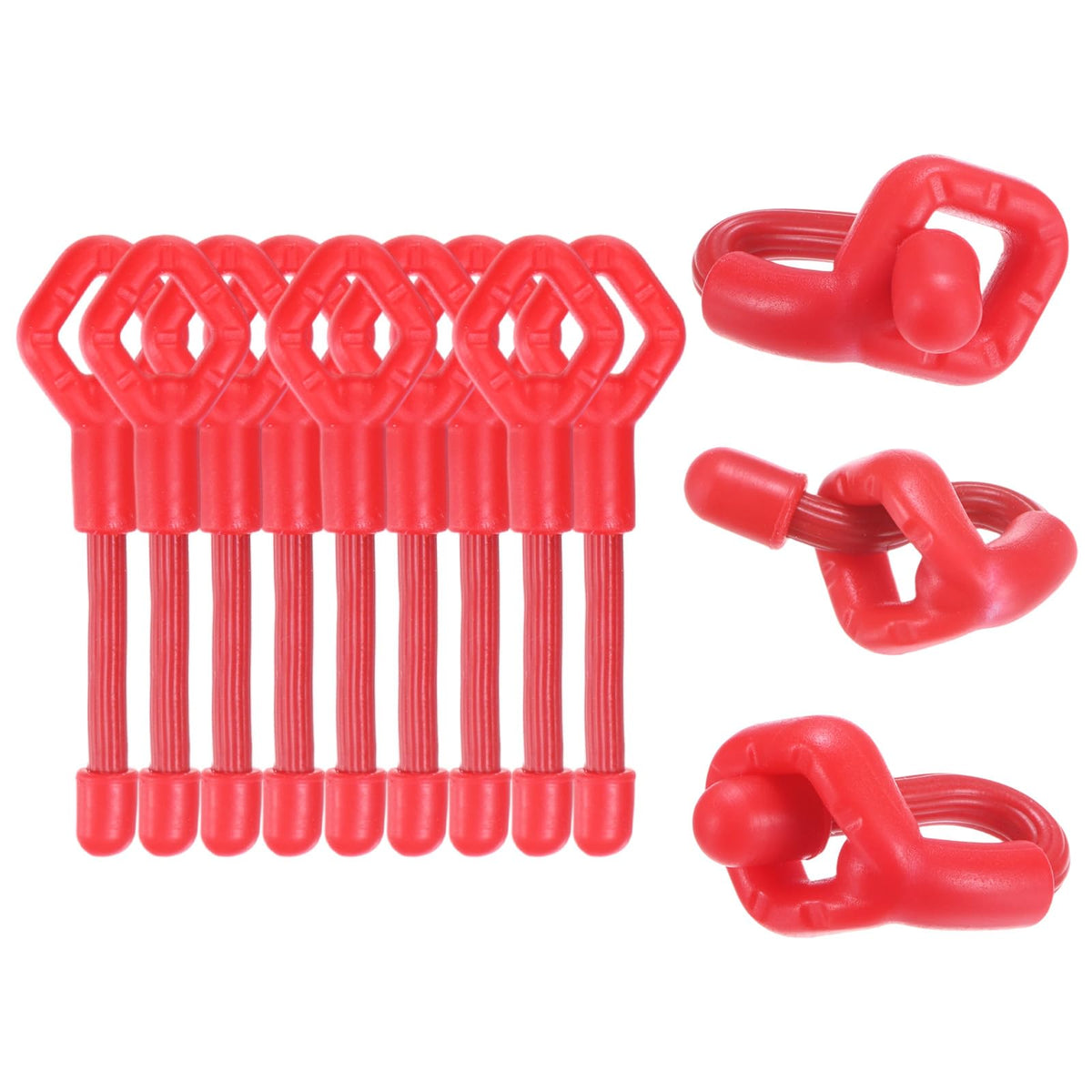 M METERXITY 12-Pack Adjustable Plant Ties, 3inch/7.62cm Silicone Flexible Multi-Function Sturdy Garden Twist Tie for Plant Support/Tree/Shrub/Vine, Reusable Support Twine [Red]