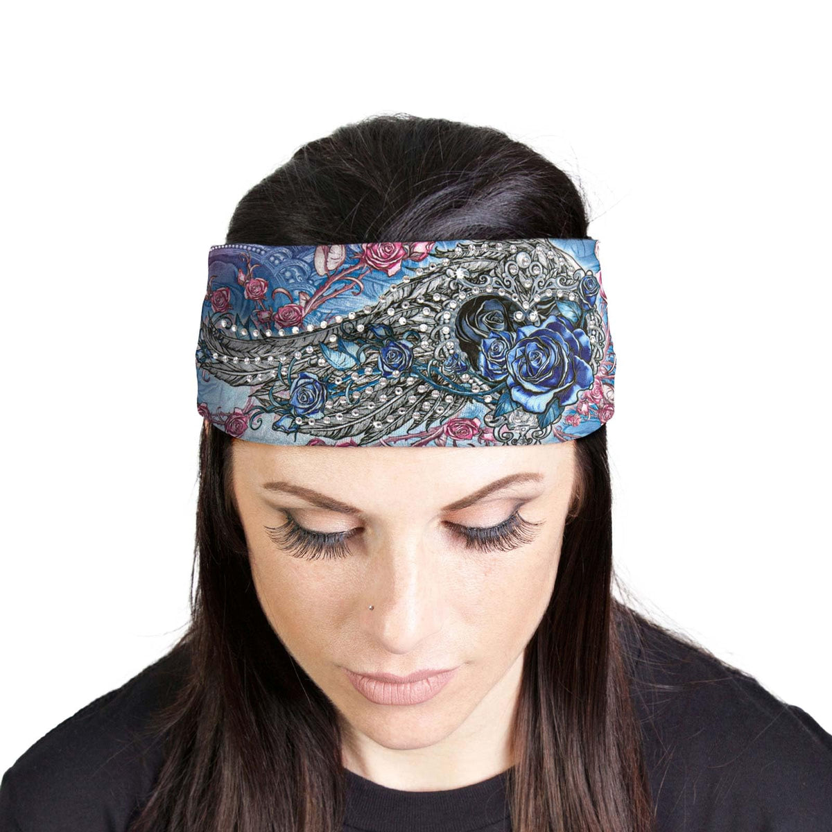Milwaukee Leather | Bling Designed Wide Headbands-Headwraps for Women Biker Bandana - One Size