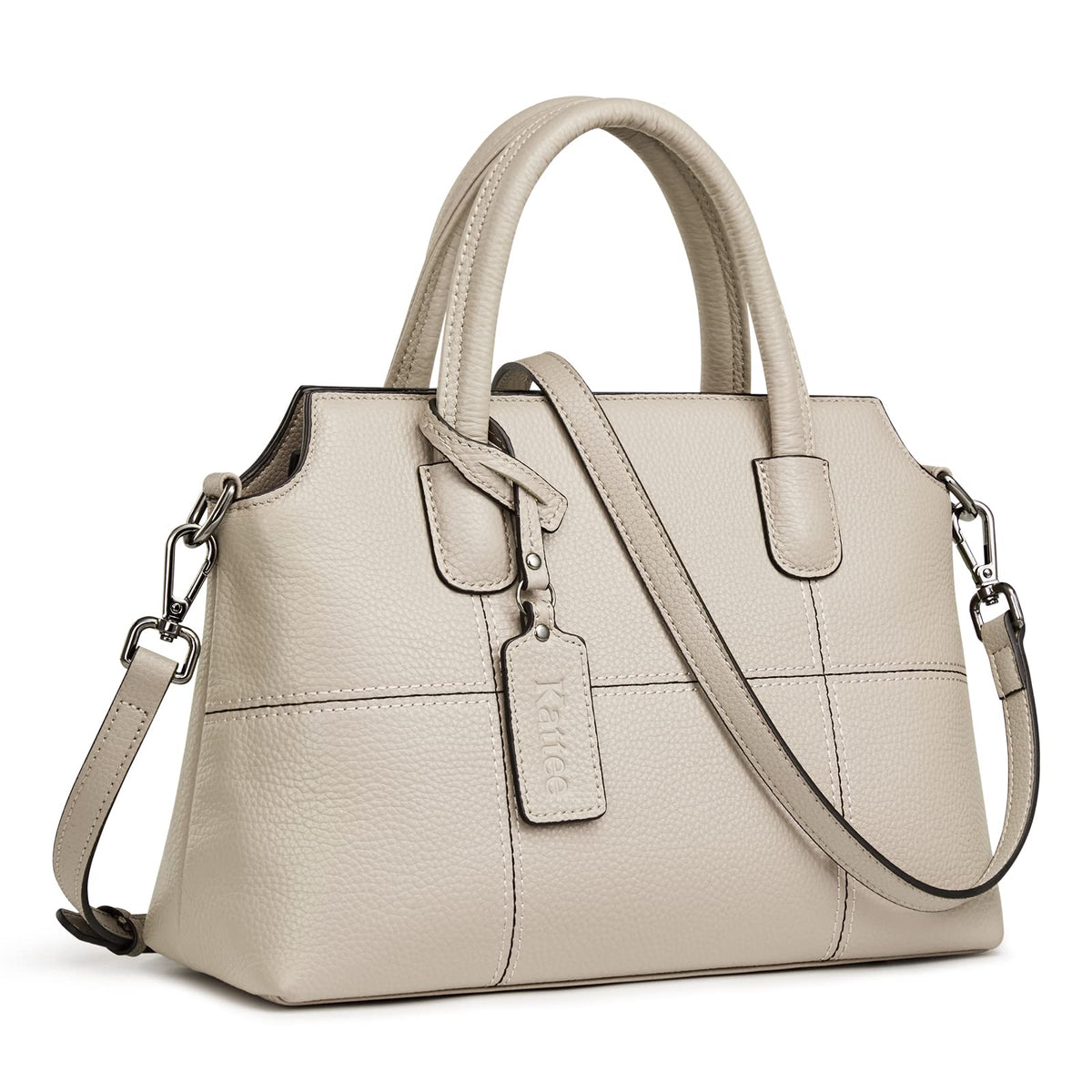 Kattee Genuine Leather Handbags for Women, Soft Hobo Satchel Shoulder Crossbody Bags Ladies Purses (Meduim)