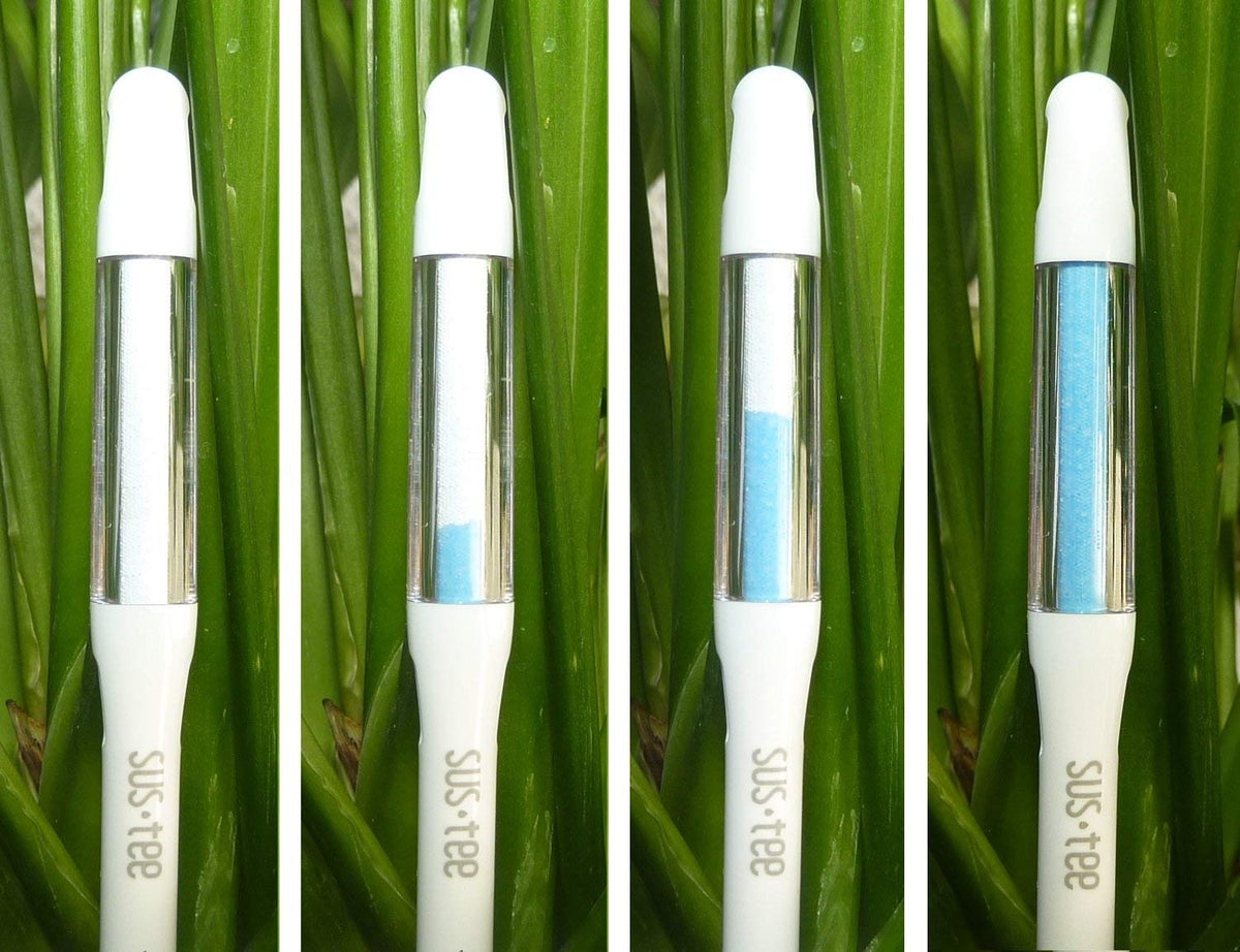 IPPINKA Sustee Aquameter (Large White Refillable - Bundle of 2) - House Plant Soil Moisture Meter, Humidity Sensor Probe, Water Level Indicator - Best for Indoor Potted Plants