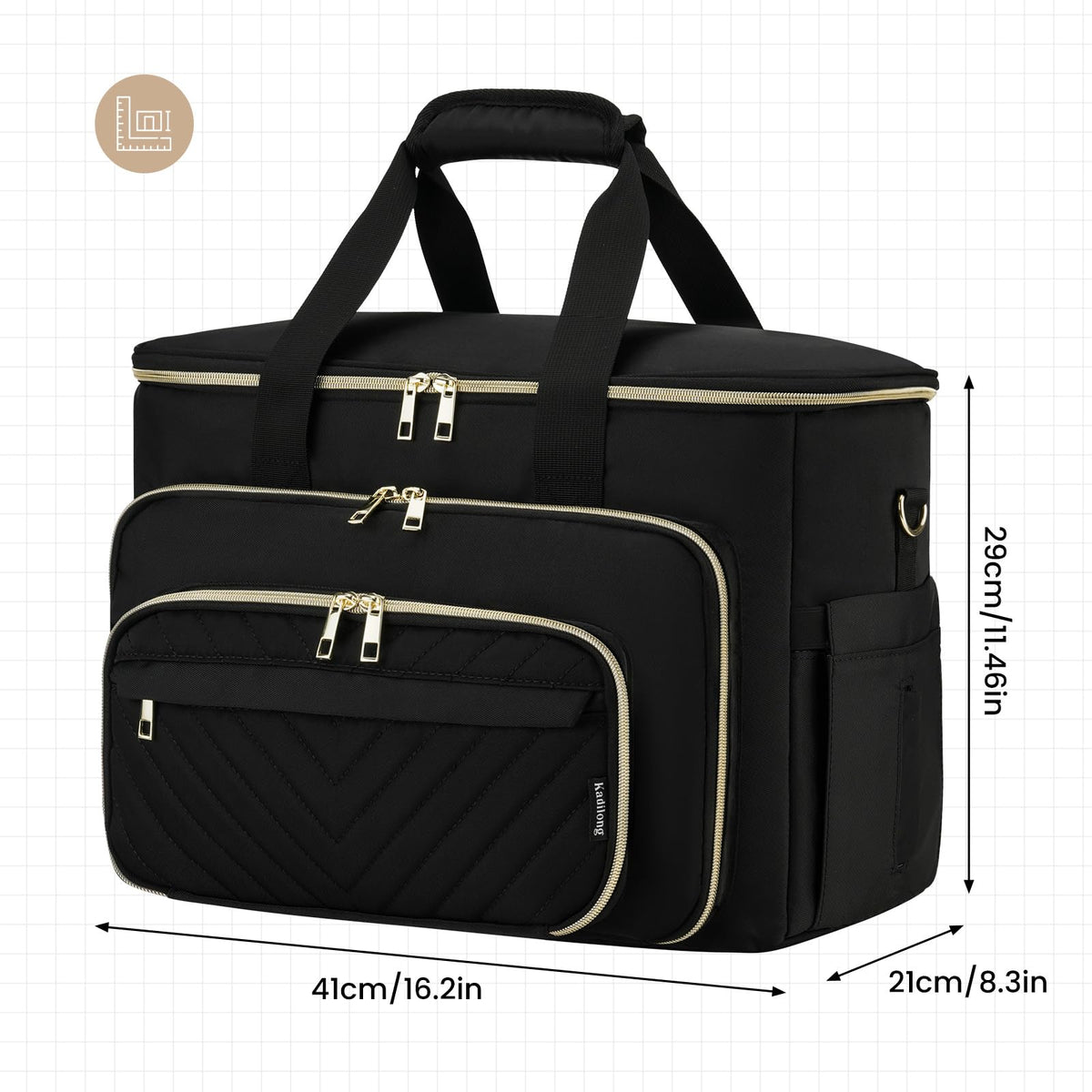 kadilong Sewing Machine Case with Multiple Storage Pockets&Removable Pad for Accessories, Universal Carrying Tote Sewing Machine Storage Bag Compatible with Most Standard Singer, Brother, Janome