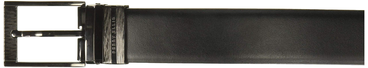 Perry Ellis Portfolio Feather Edge Leather Men's Belt, Reversible with Etched Buckle, Soft Touch Material (Sizes 30-54 Inches Big & Tall), Black / Brown Reversible, 32