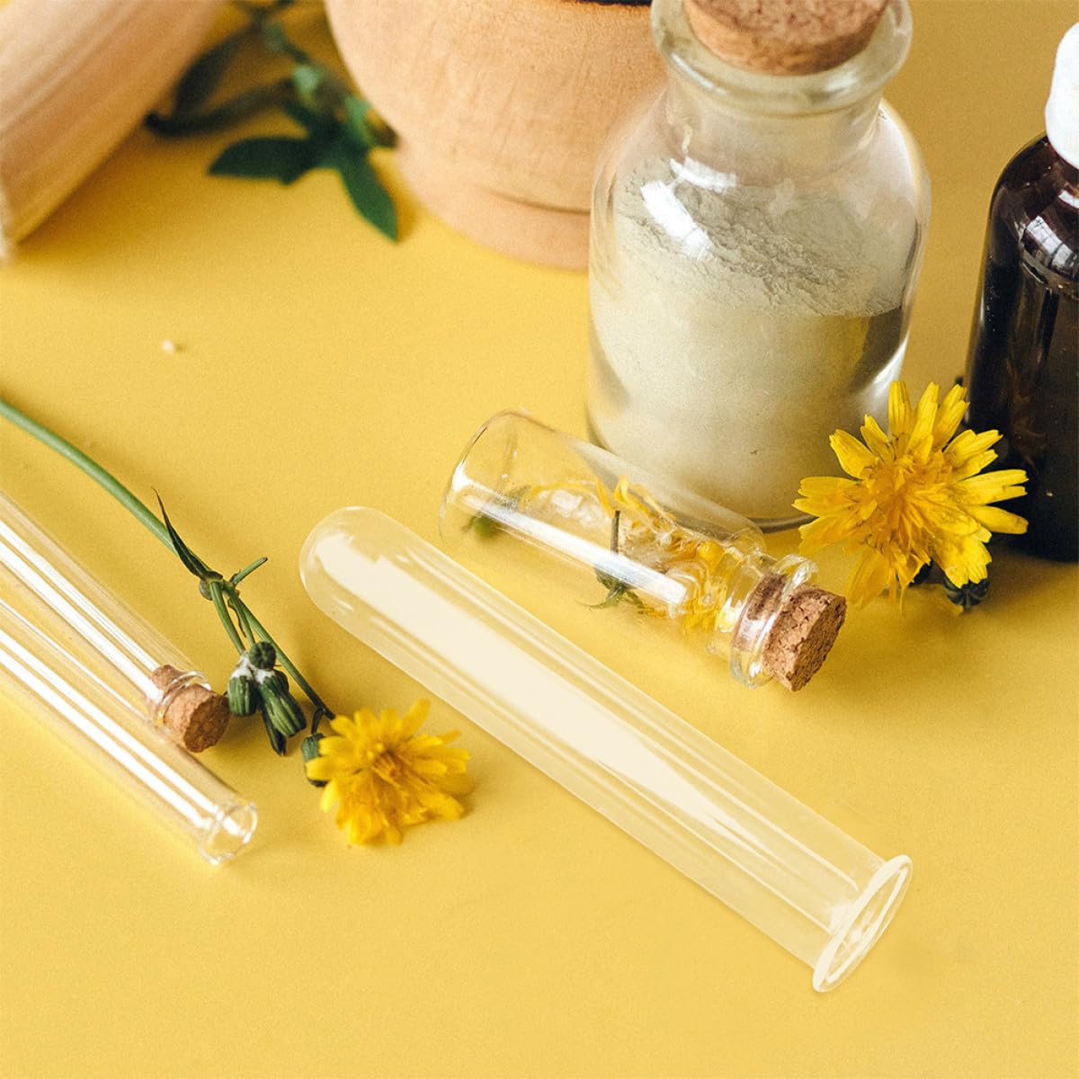 COOPHYA 4pcs Glass Test Tube Plant Propagation Vases Hydroponic Flower Holders Decorative Desktop and Wall Terrarium Containers for Home Garden Office
