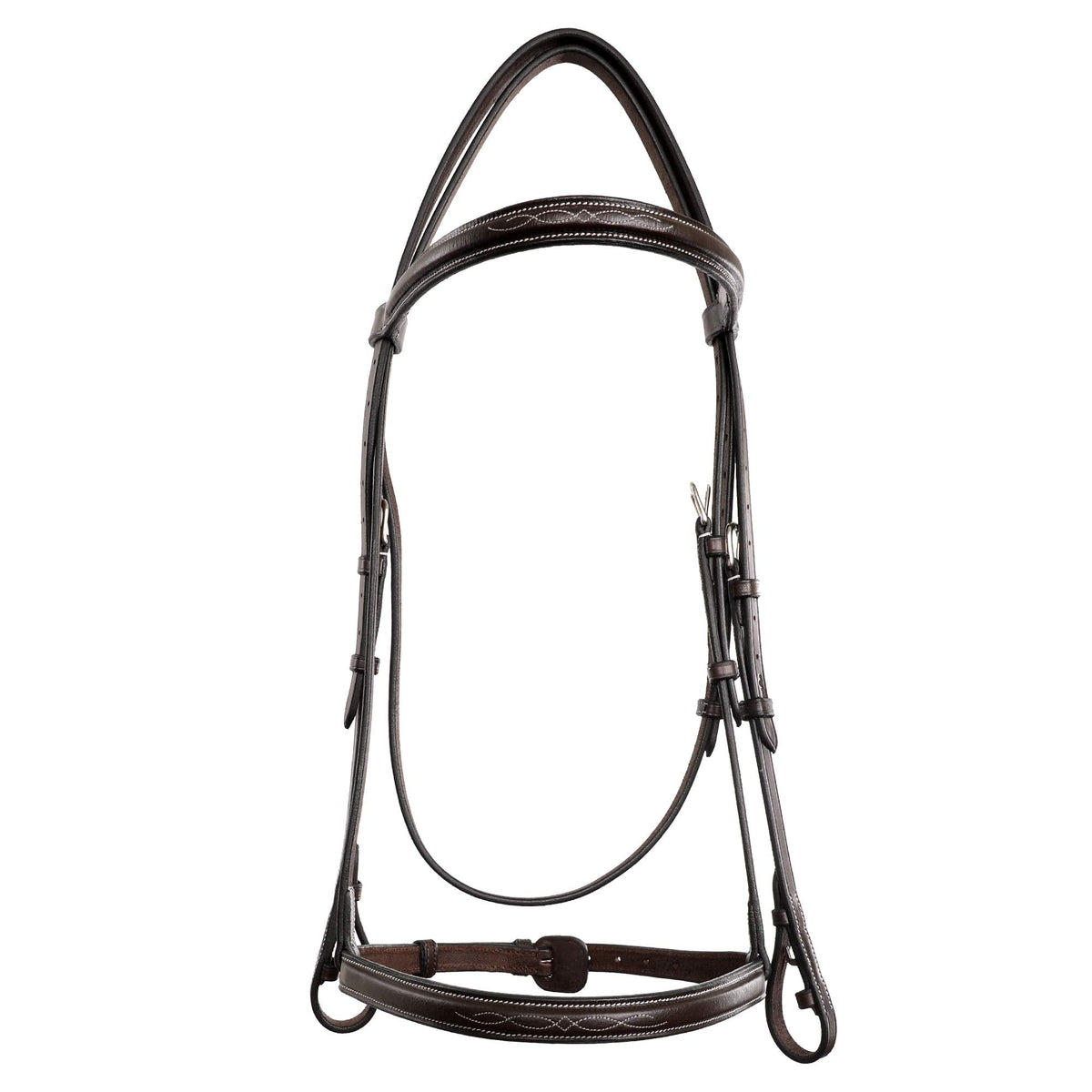 ExionPro Exion English Snaffle Bridle for Horses with Laced Reins - Fancy Stitched Leather Hunter Jumper Bridle- Premium Vegetable Tanned Equine Tack with Stainless Steel Hardware