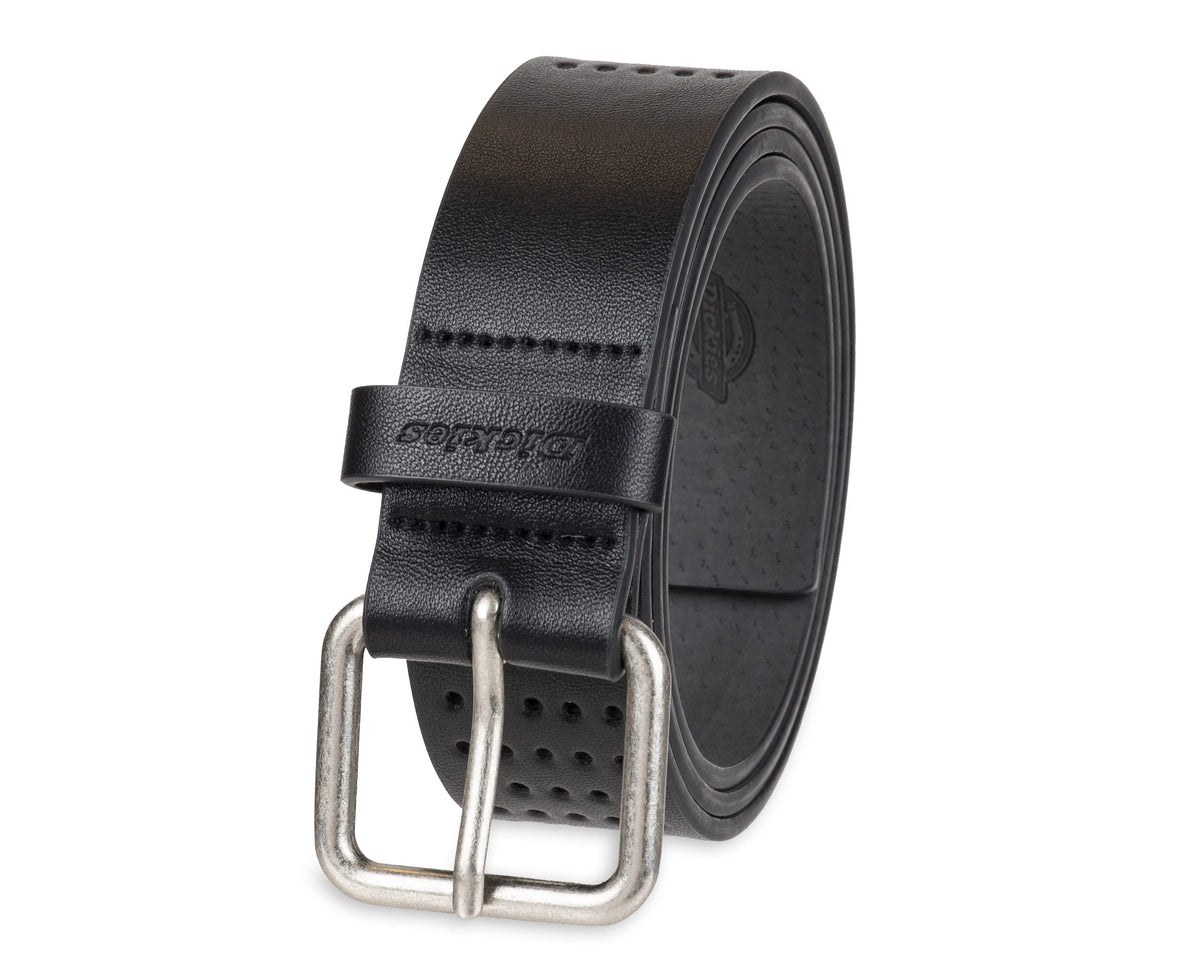 Dickies Women's Square Harness Buckle Multi-Perforated Casual Belt, Black Perforated, Medium