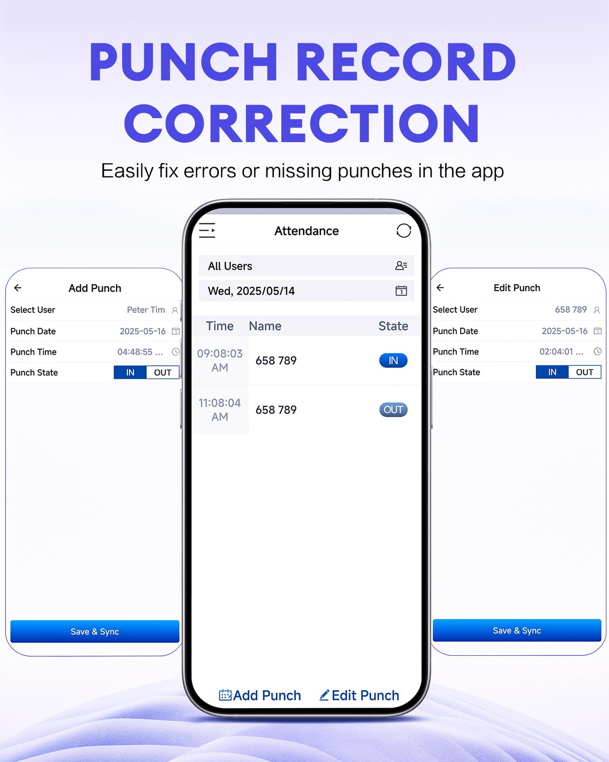 NGTeco APP-Based Time Clock for Employees Small Business, Automatic Fingerprint Clock in and Out Machine with 2000mAh Battery, 2.4GHz WiFi, iOS&Android, No Monthly Fee