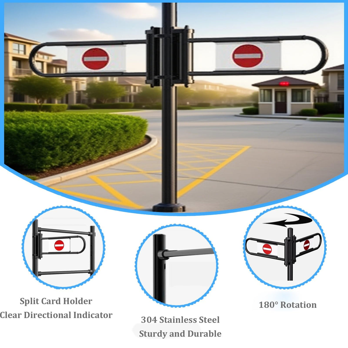 JIIPOREGJ Stainless Steel Supermarket Cashier Counter Safety Gatespring-Loaded Automatic Swing Door for Librarysmall 1-Way Pedestrian Access.Silver-200X100Cmx6.3Cm