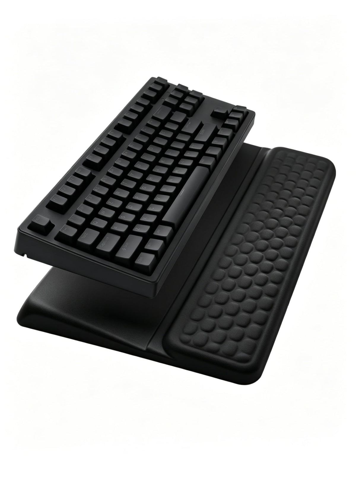 Computer Keyboard Stand Pad with Wrist Rest, Ergonomic Comfy Tilted Keyboard Stand Riser Holder Pad for Office Home (Black)