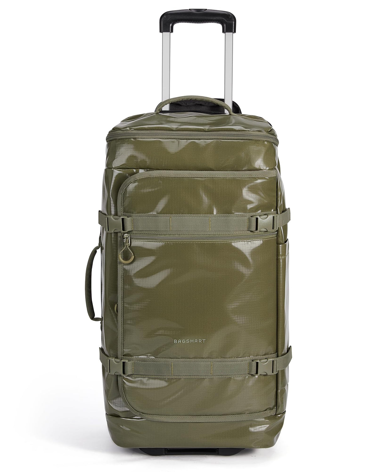 BAGSMART Rolling Duffle Bag with Wheels, Travel Duffel Luggage Bag for Men, Water Repellent Heavy Duty for Travel Camp, Olive Green, Large, 70L