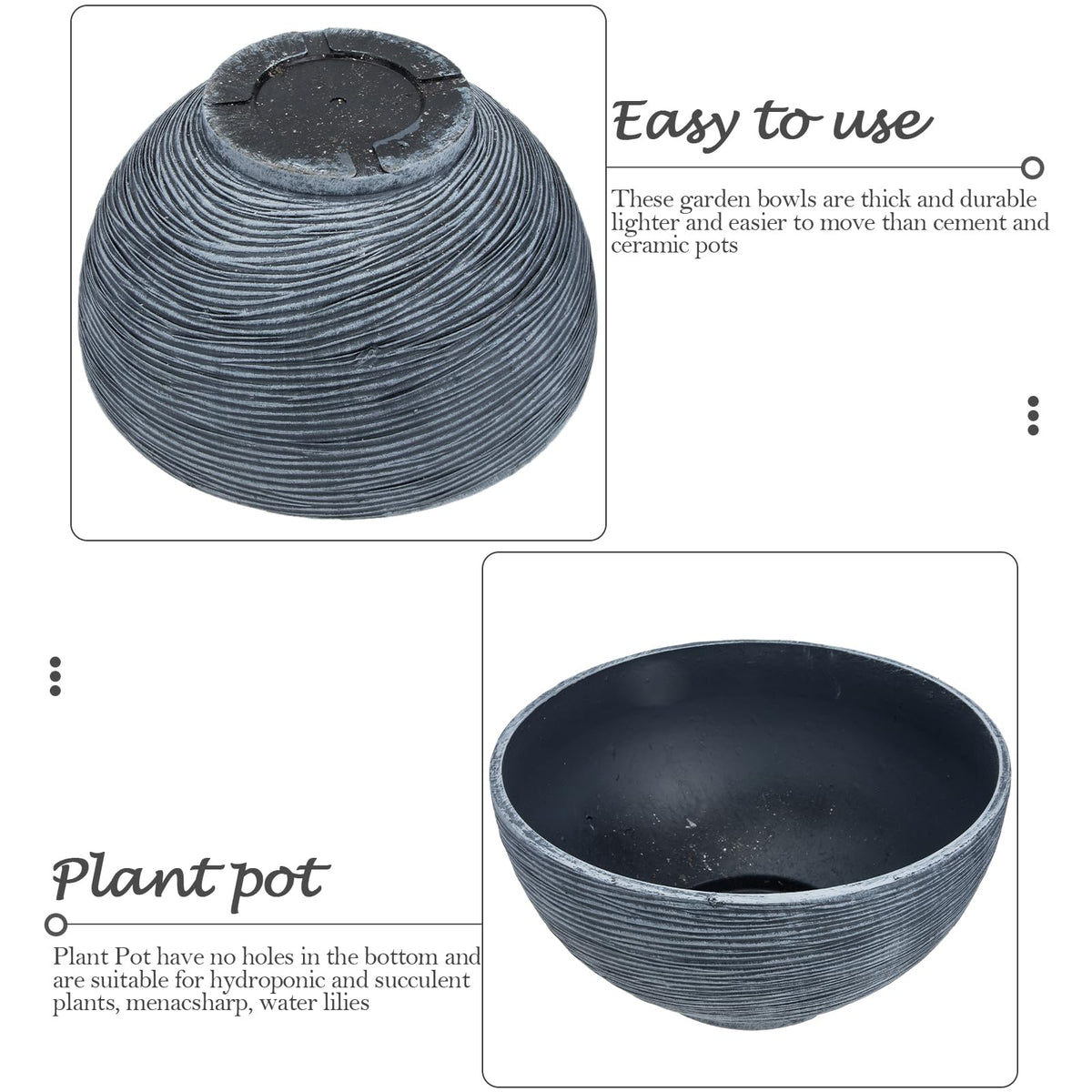 Floating Plant Pot Water Lily Water Planter Large Hydroponic Planter Garden Plant Bowl Flower Planting Container Decoration Accessories Grey Flower Pots