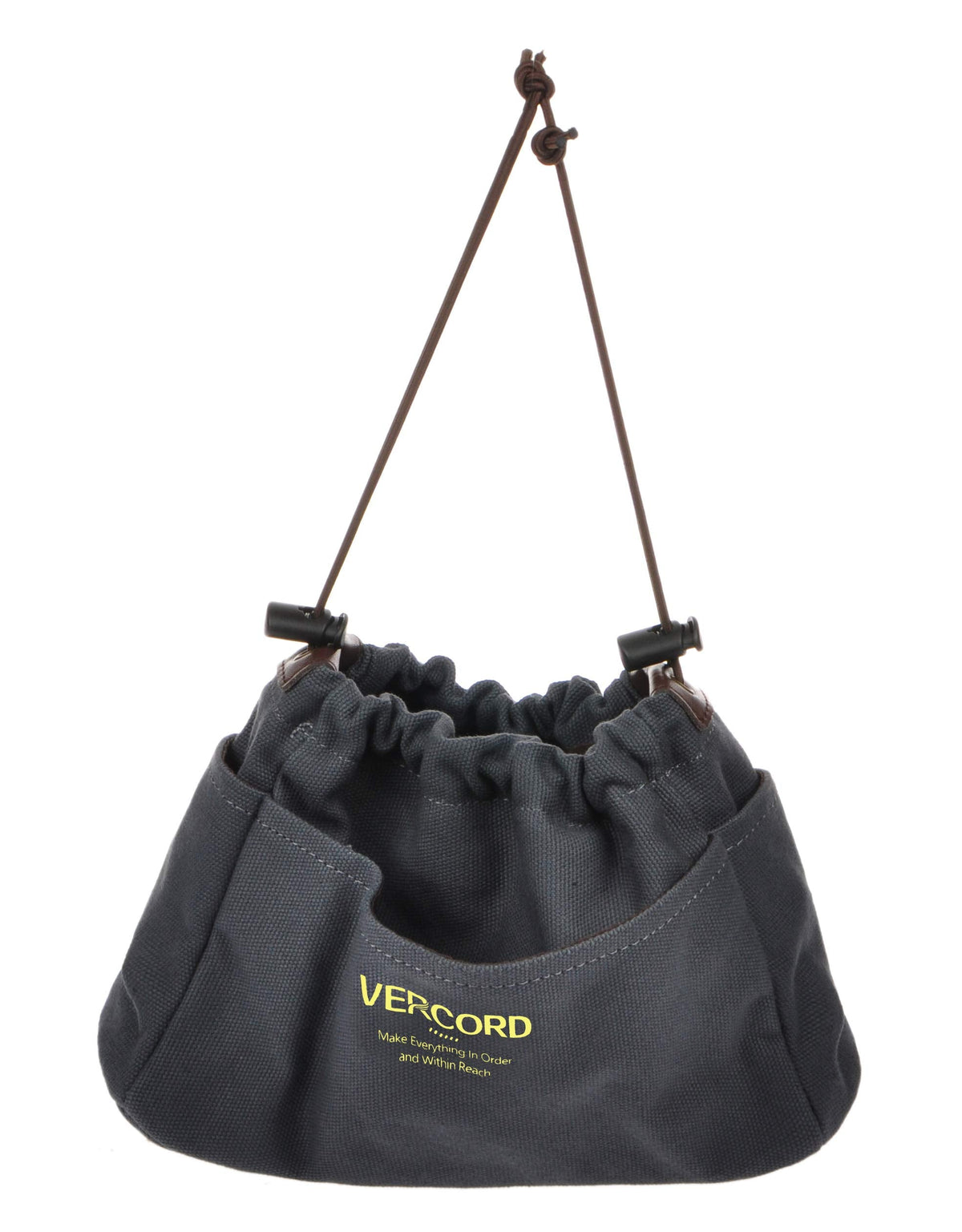 Vercord Canvas Handbag Organizers, Sturdy Purse Insert Organizer Bag in Bag, 10 Pockets Grey Large