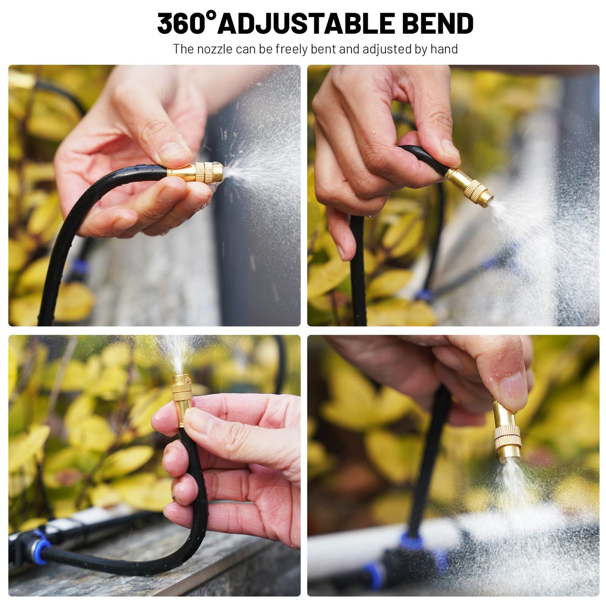 Thiswing 360° Adjustable Drip Irrigation System - 40 FT Garden Watering System with 13 Nozzles, Raised Bed Sprinkler System, Garden Mister for Yard, Lawn, Plants, 5/16" Tubing