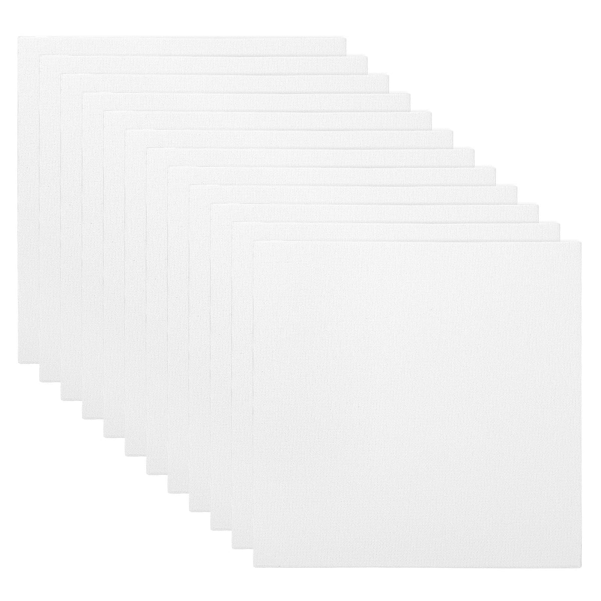 PATIKIL 7x7 Canvas Boards for Painting, 12Pack 100% Cotton Square Triple Primed Stretched Blank Canvas Panel for Acrylic, Oil, Tempera Paints, White