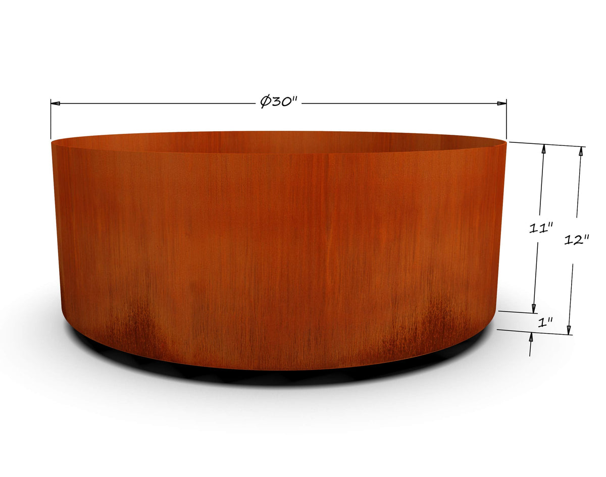 PLANTERCRAFT Corten Steel Metal Planter Box, Round Sizes, Modern Garden Steel planters for Commercial and Residential Outdoor Use.