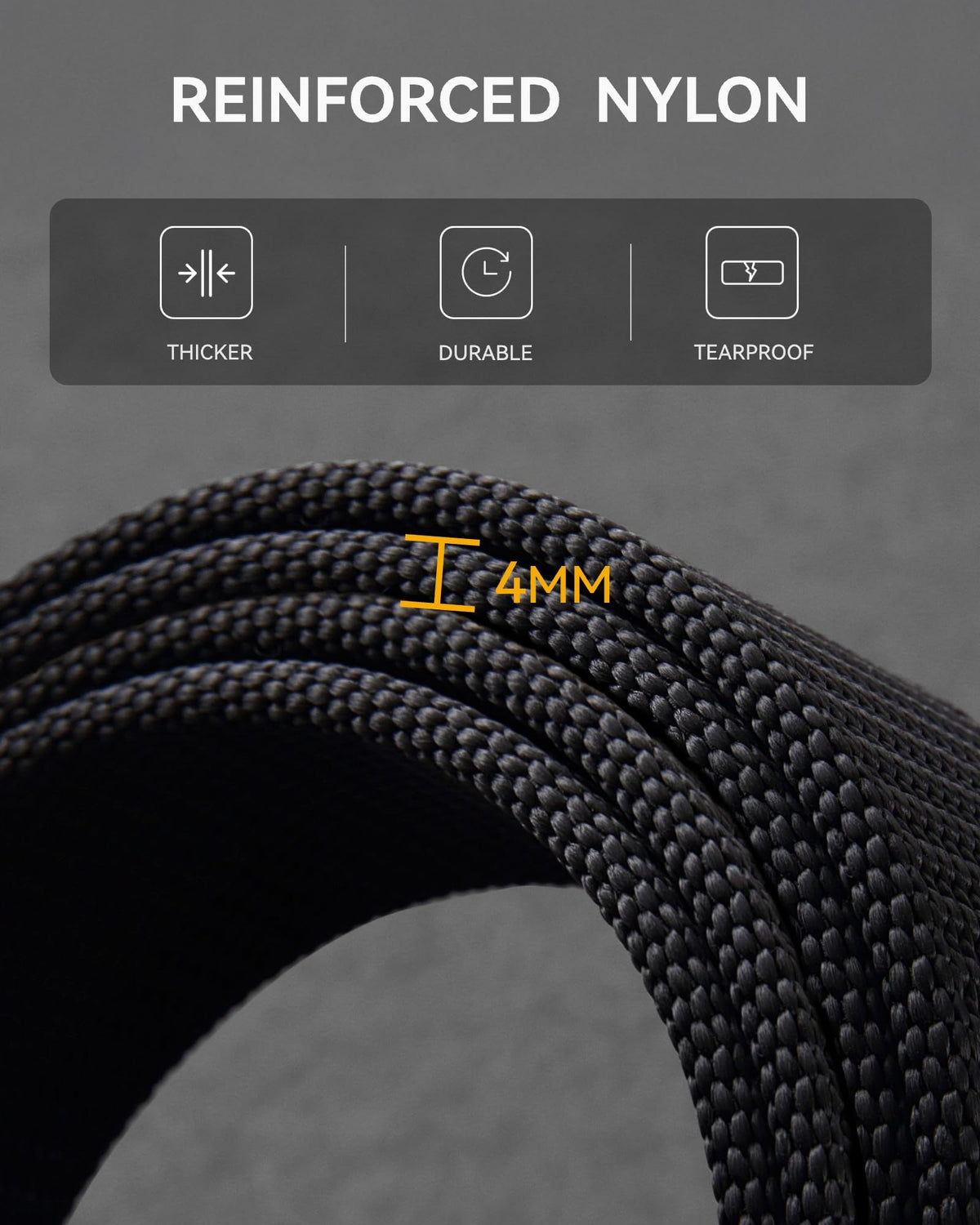 CHAOREN 1.5" Nylon Ratchet Belts for Men - Black Adjustable Casual Work Belt with Slide Buckle - Trim to Fit