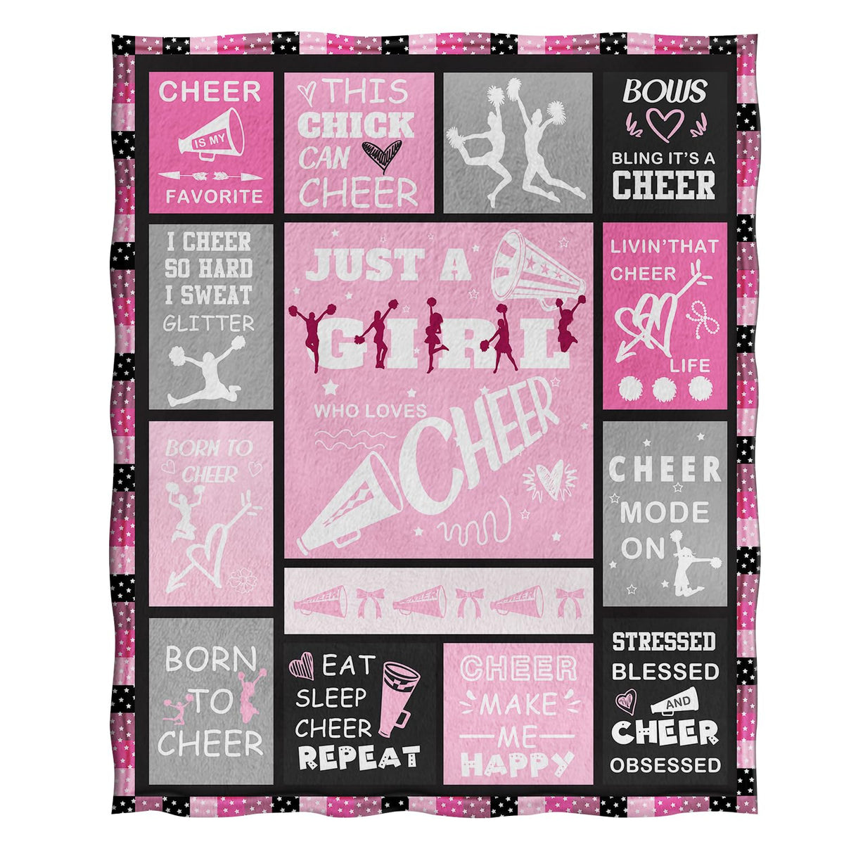 Jekeno Cheer Blanket Gifts for Girls Teens, Cheerleader Gifts Women, Cheerleading Gift Ideas Print Throw Blanket Couch Bed Sofa Travelling for Grils Sports Stuff