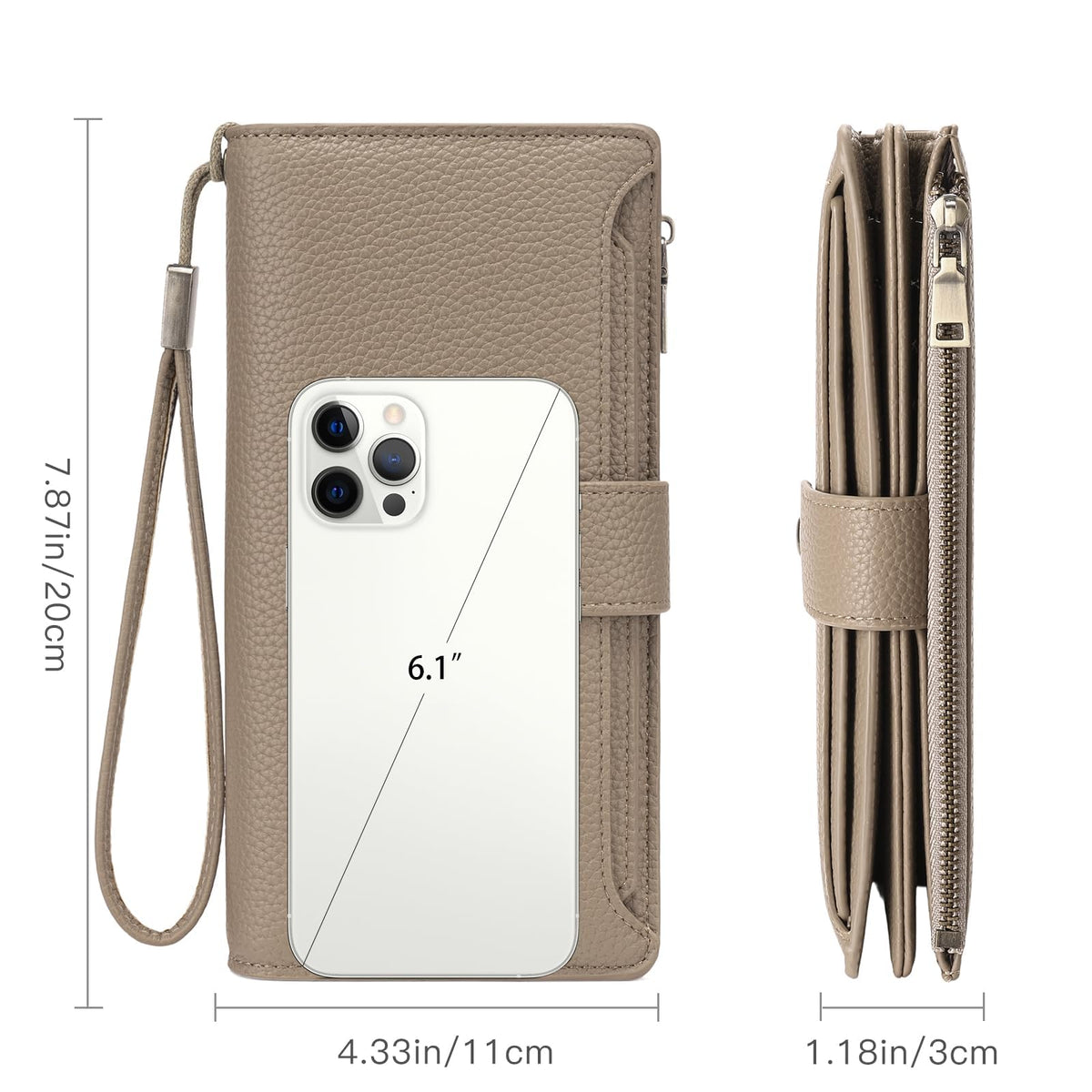 GAEKEAO Womens Wallet RFID Blocking Large Capacity Vegan Leather Card Holder Wristlet Clutch with 32 Card Slots 4 ID Windows