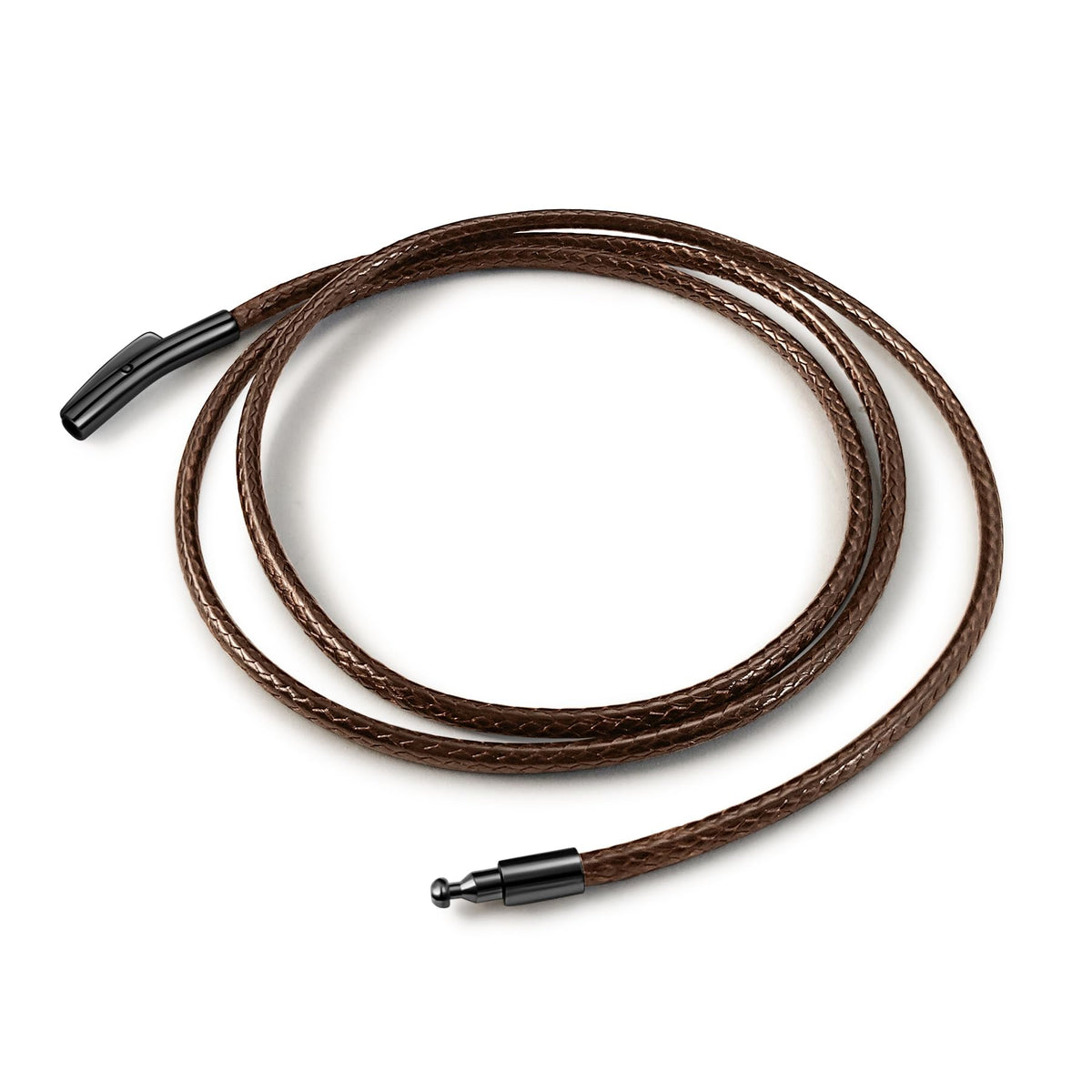 Oaldilee Leather Necklace Cord, 22 Inch Brown 2MM Wax String Rope Chains for Men Women Waterproof Neck Chain