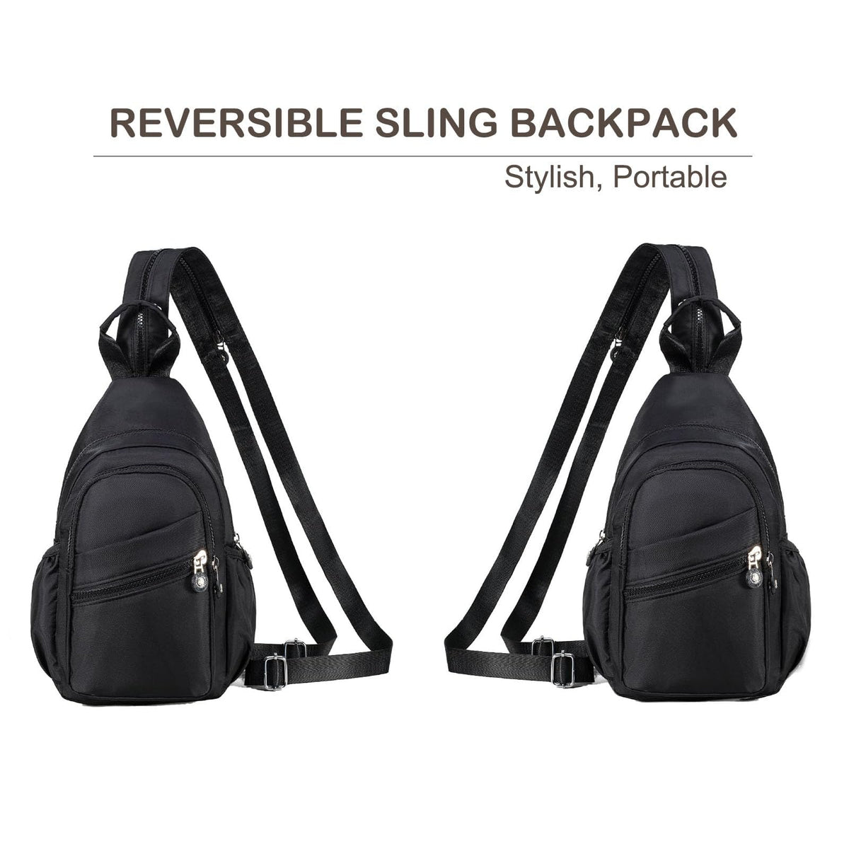 Xsecnua Small Crossbody Sling Bag for Women, Mini Backpack Crossbody Bag Convertible, Chest Bags for Hiking Daypack