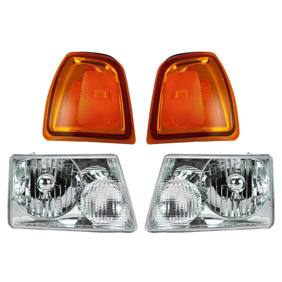 TRQ Headlight & Corner Light Kit for 2001-2005 Ford Ranger, Orange, Model LKA55916