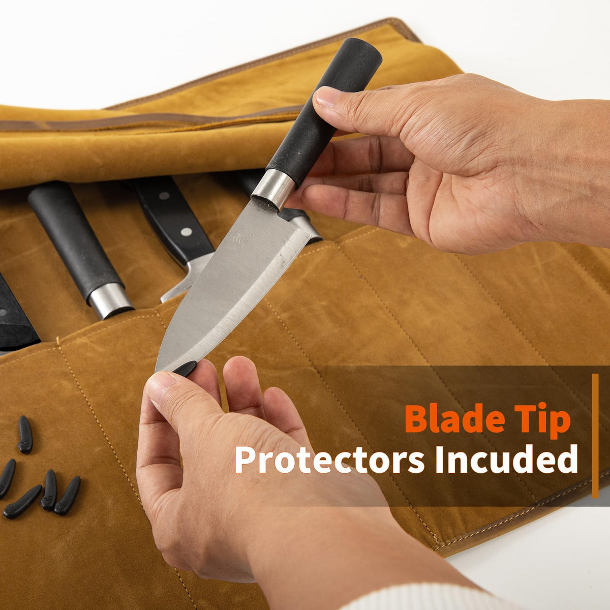 Baizoy Genuine Leather Knife Roll, Knife Bags for Chefs Professional, Small Chef'S Knife Case Holder, Knives Holders Protectors with 7 Slots, Portable Chef Knife Roll Chef Knife Bag