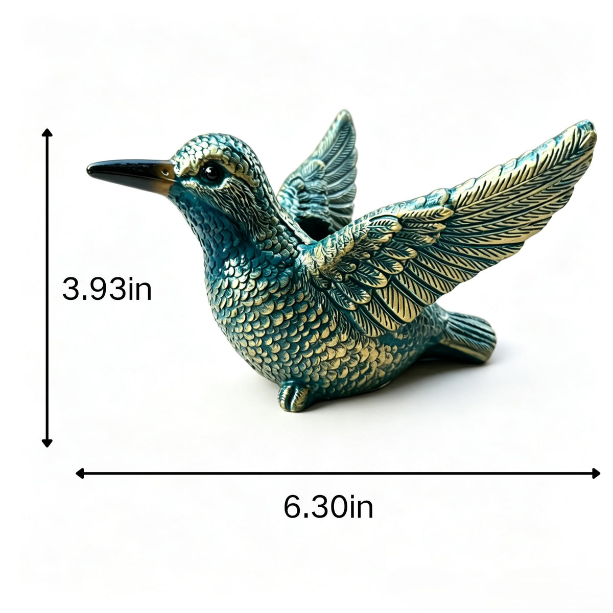 Bird-Shaped Succulent Flower Pot, Resin Decorative Flower Pot, Cute Animal Plant Pot for Indoor Outdoor Plants, Garden Desk Windowsill Decor, Unique Gift for Fowl Lovers (Hummingbird)