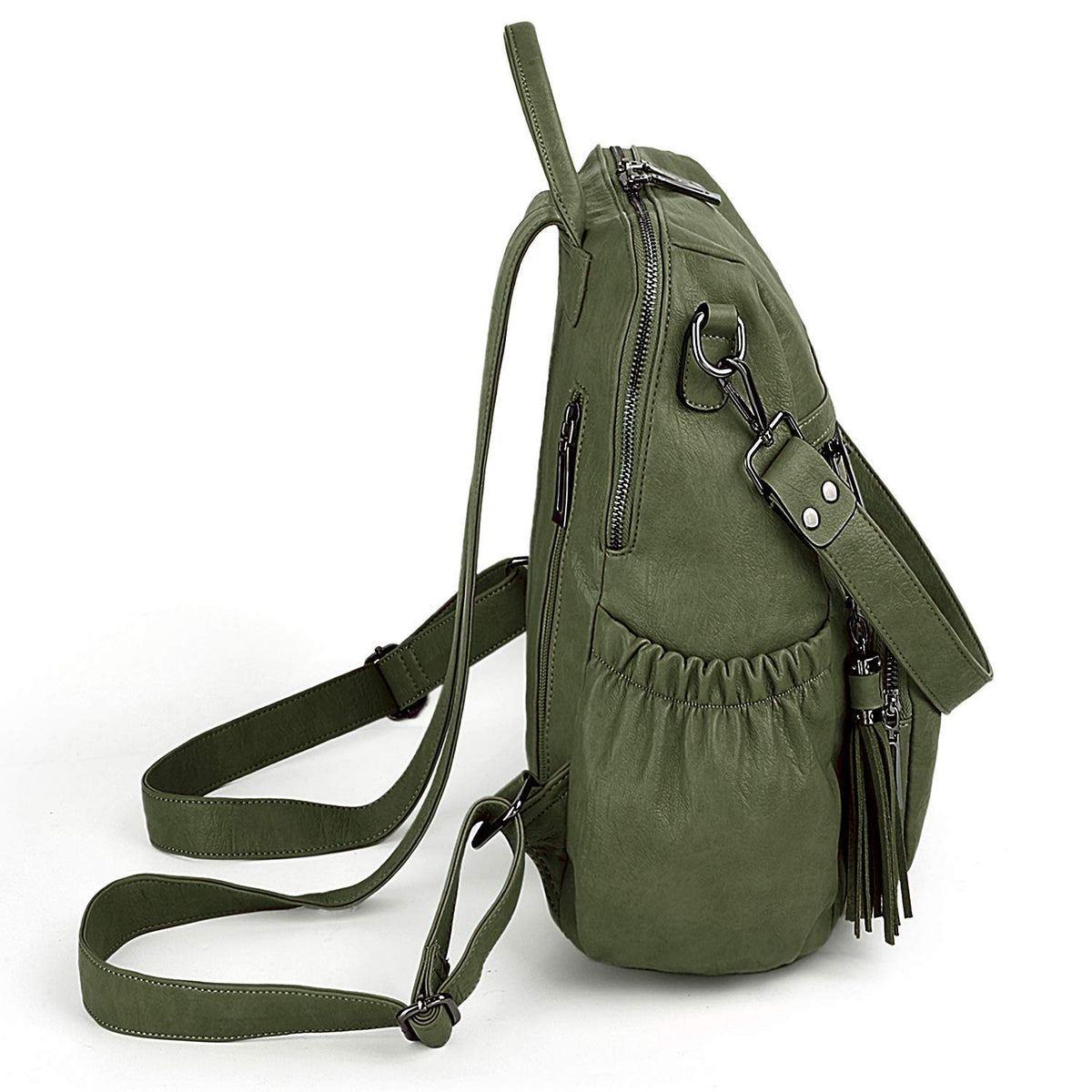UTO Women Backpack Purse Leather Vegan Ladies Fashion Designer Rucksack Convertible Travel Shoulder Bag with Tassel