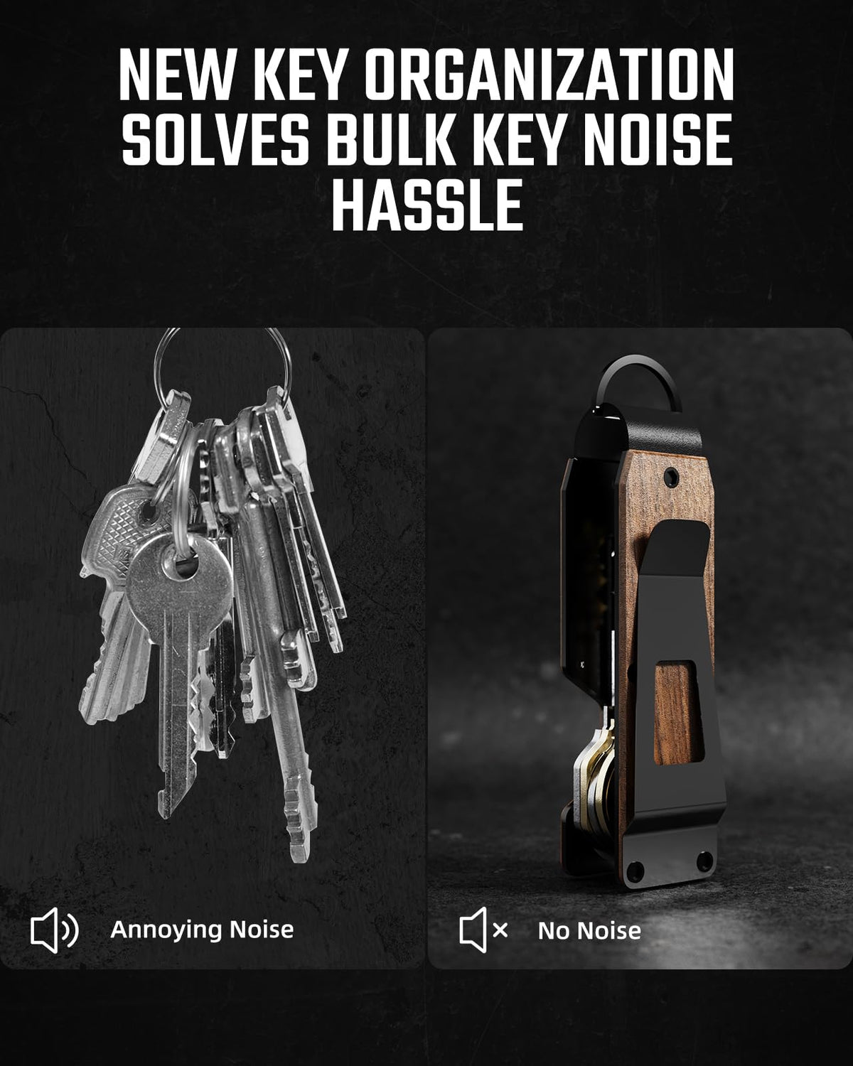 MINBERAND Key Organizer Compact Key Holder Metal Key Chain Minimalist key case key holder for keychain Secures 1-5 Keys