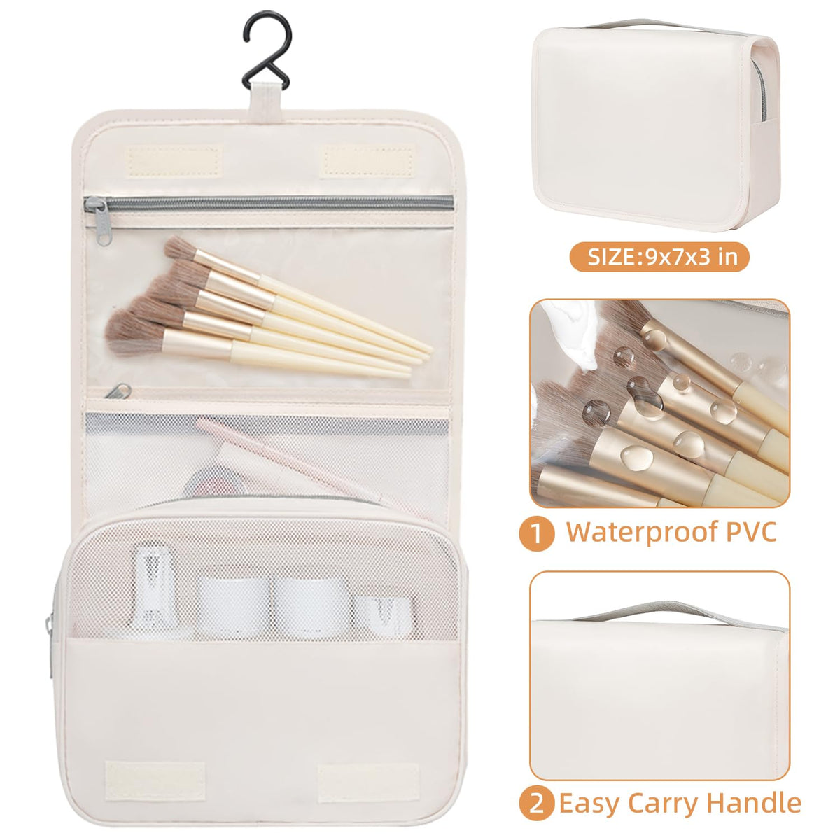 BAGAIL 8 Set Packing Cubes Various Sizes Packing Organizer for Travel Accessories Luggage Carry On Suitcase-Beige
