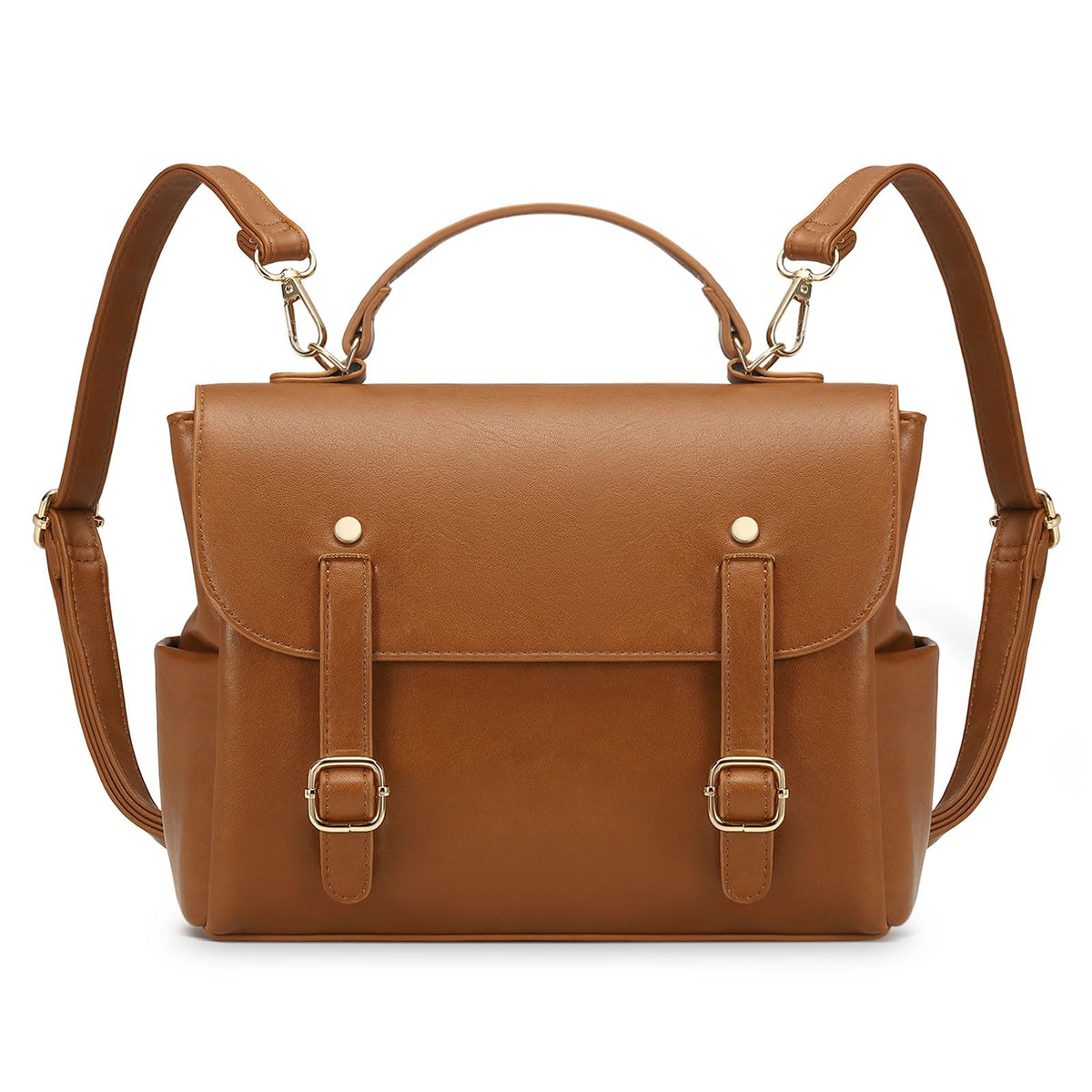 Convgo Mini Backpack Purse for Women, Small Fashion Backpack Vintage PU Leather Shoulder Bag Casual Travel Collage, Brown