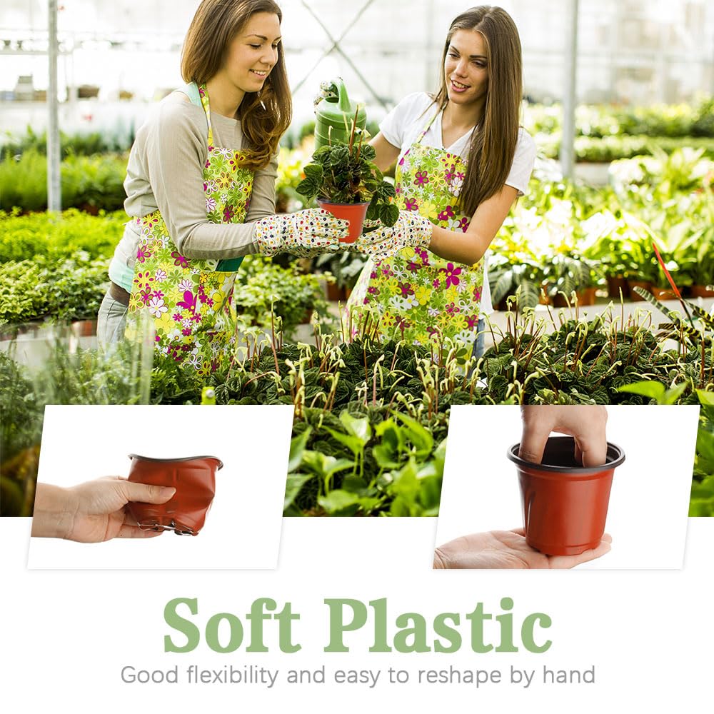 Bluckincle 100 Pcs 4 Inch Plant Nursery Pots and 8 Pack 4.7 Inch Plant Pots Indoor Outdoor