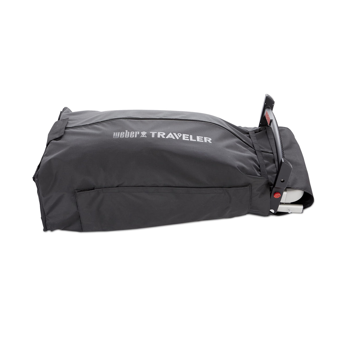 Weber Traveler Cargo Protector Grill Cover, Black – Form‑Fitted Grease‑Resistant Cover with Tool Storage Pockets, Heavy-Duty & Water Resistant for Easy Transport