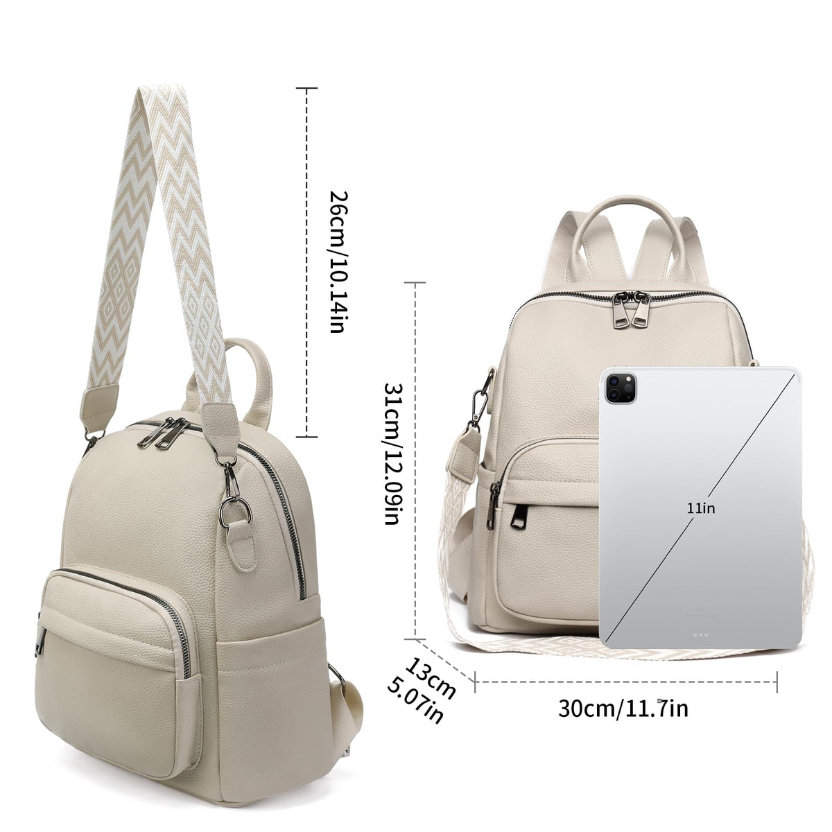 GAEKEAO Mini Backpack for Women Fahsion Vegan Leather Backpack Lightweight Ladies Shoulder Bag Small Travel Purses Daily