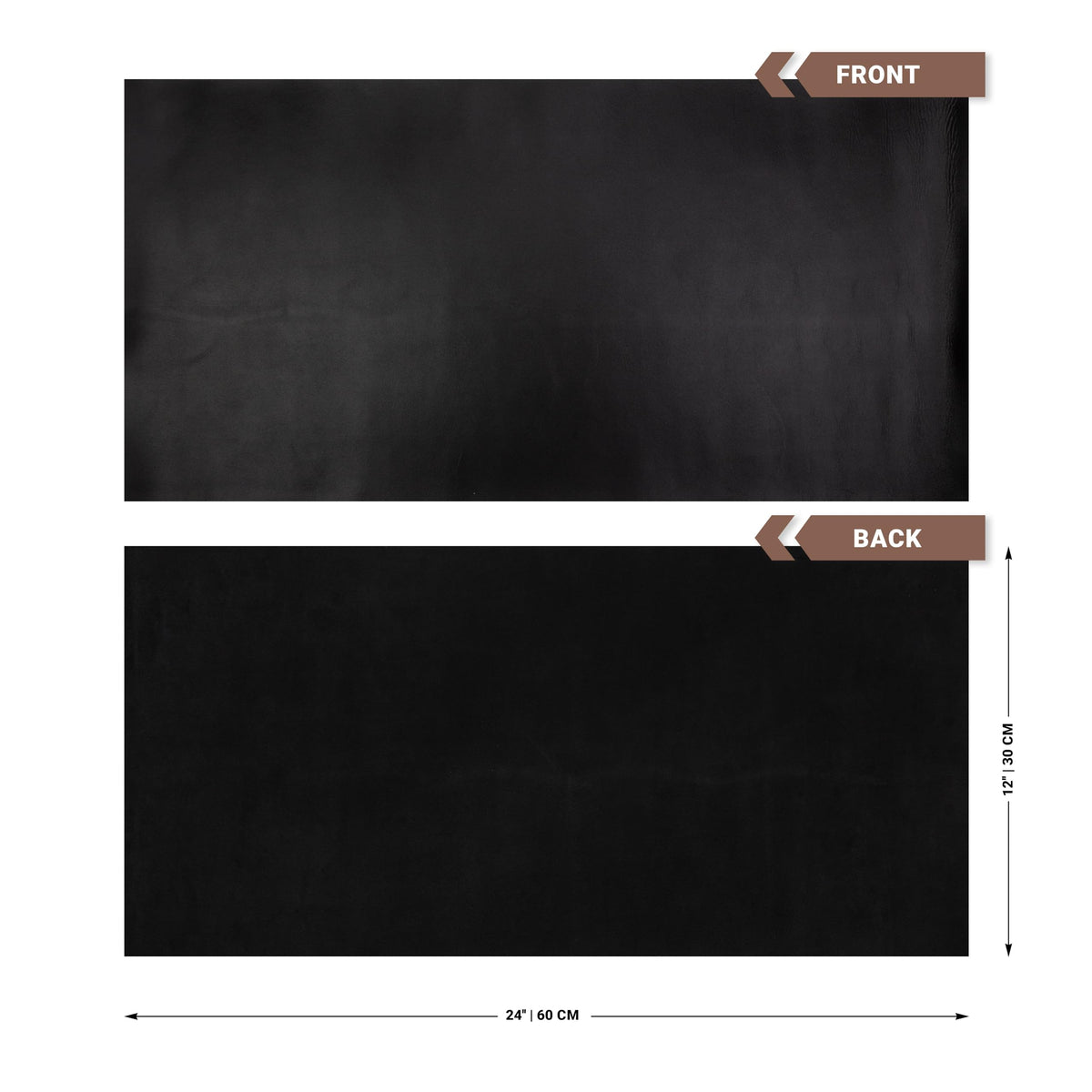 Shkira 12''X24'' Tooling Leather Square - 2.0MM Black Sheets for Crafts - Leather Sheets for Crafts Tooling Sewing Hobby - Thick Cowhide Pieces - Fabric for Crafting