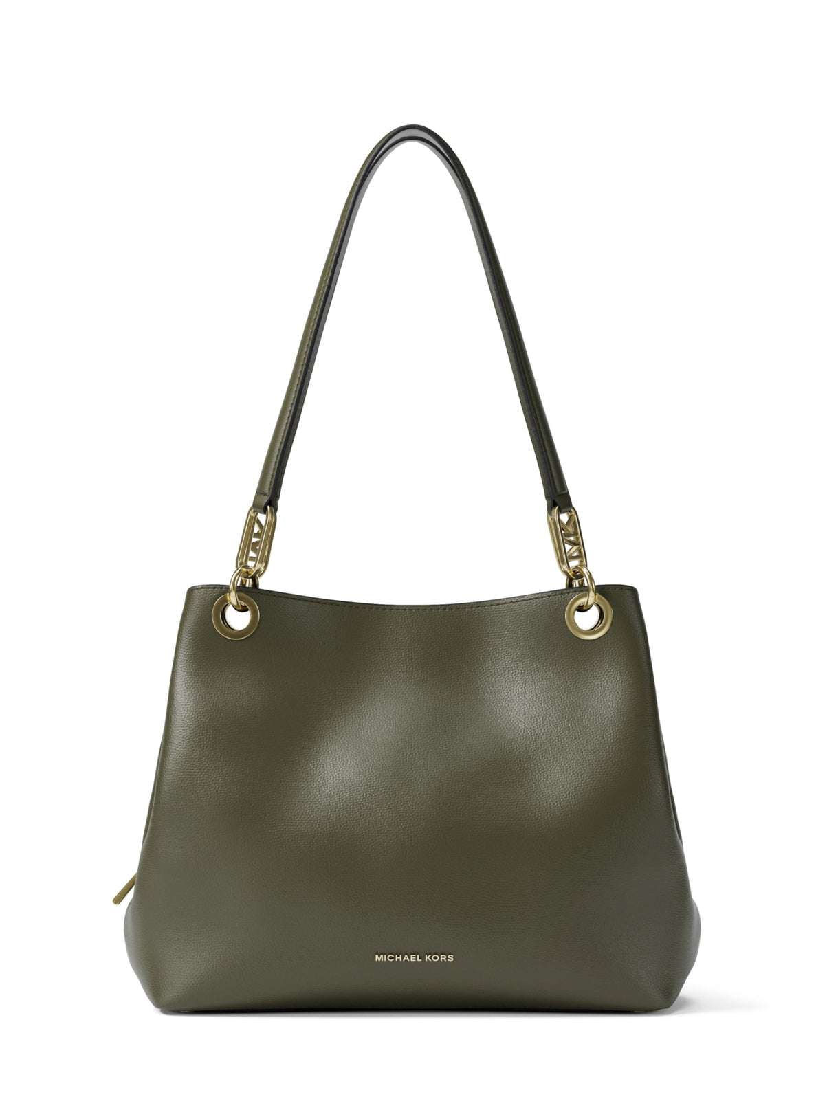 Michael Kors Kensington Large Shoulder Bag Tote Bag, Gold-Tone Hardware/Pebble Leather/Ivy