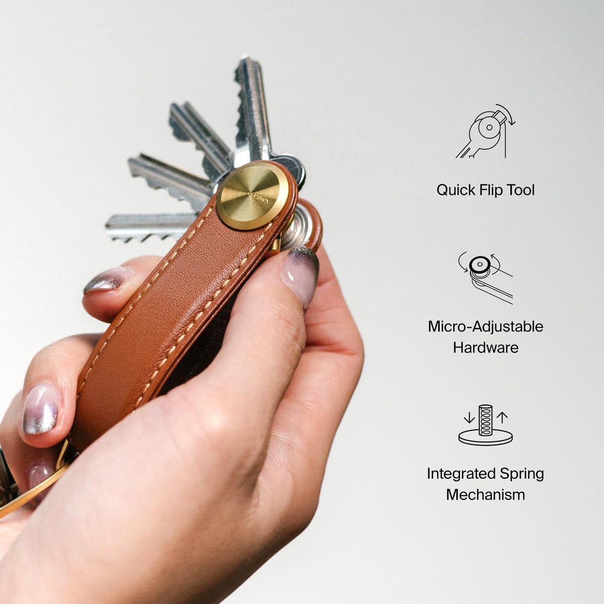 Orbitkey Key Organizer Pro - Leather (Cedar)