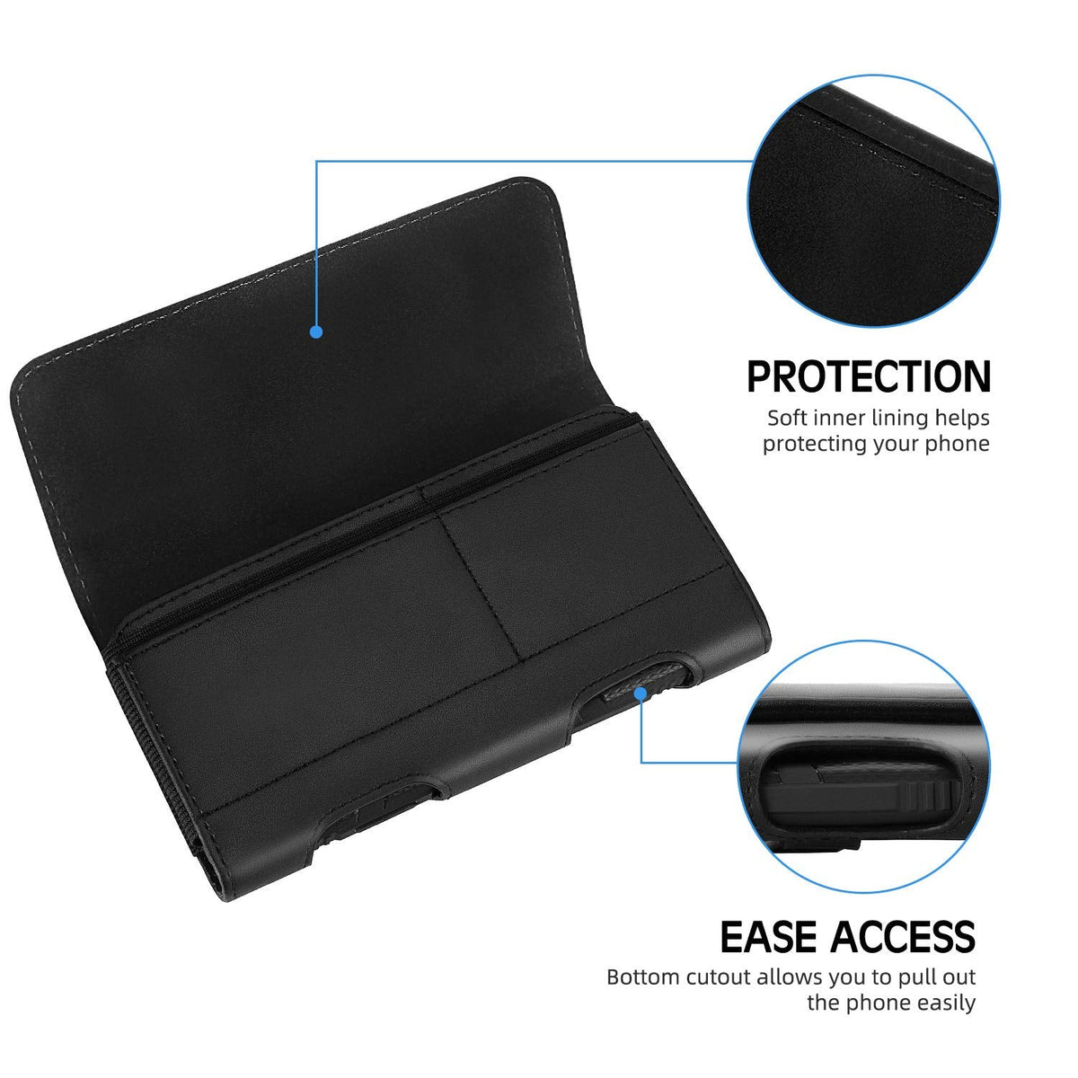 Mopaclle Phone Holster for iPhone 17 Pro Max, 17 Air, iPhone 16 Pro Max,15 Pro Max 15 Plus,14 Pro Max 13 Pro Max, 12 Pro Max,Premium Cell Phone Belt Holder for Men with Belt Clip ID Card Holder Pouch