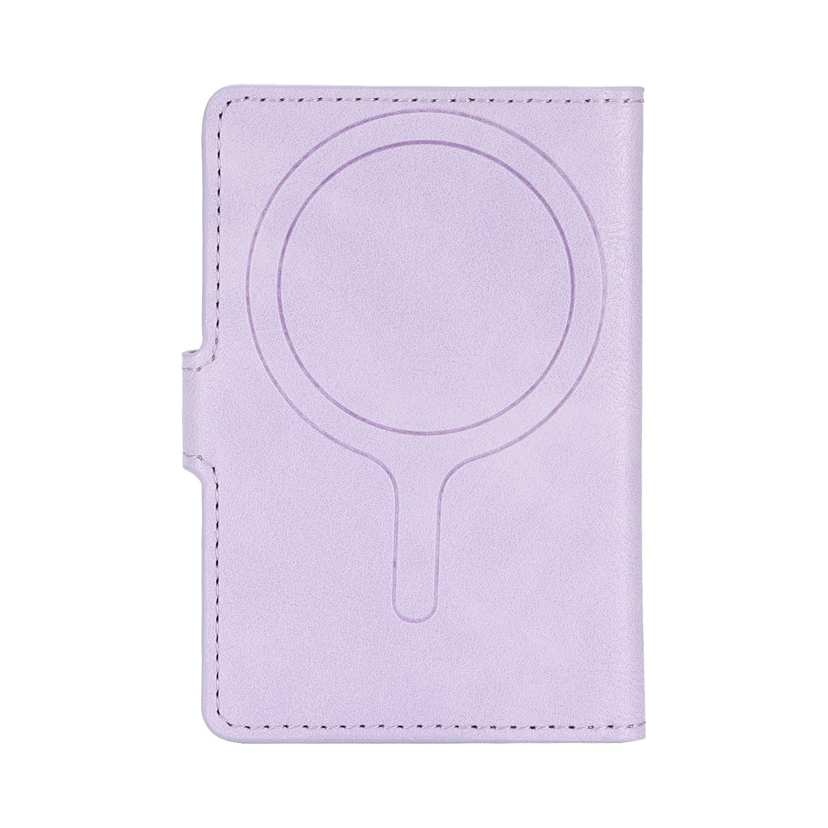 YNlinuofg Ultra-Thin Magnetic Wallet Card Holder for iPhone and All MagSafe Protective Cases，Premium PU leather, powerful magnetic closure, stand function, 6 card slots (Purple)