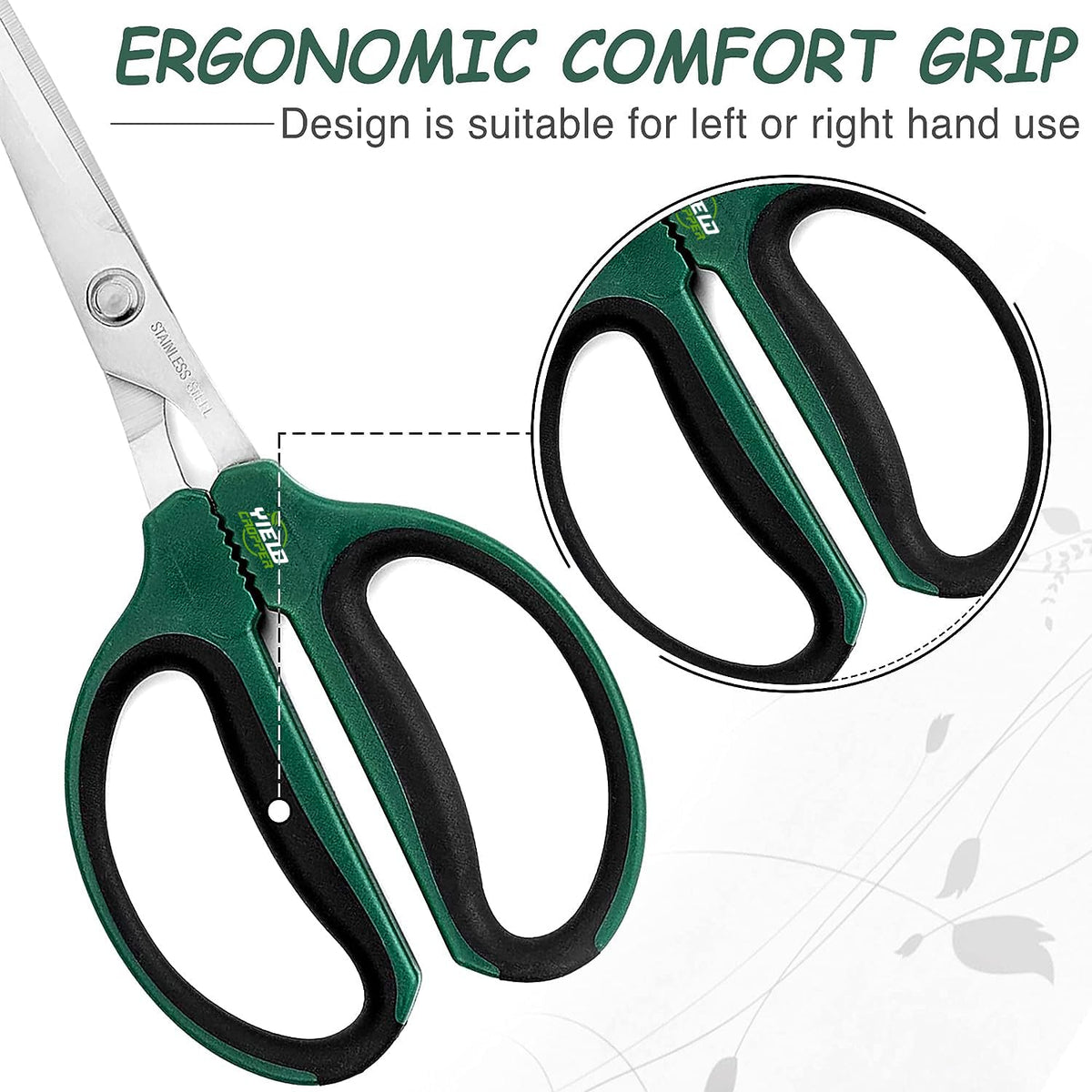 Yieldcropper Hydroponic 2-Pack Bonsai Scissors and Plant Trimming Shears Set - Stainless Steel Pruning Shears for Indoor Gardening, Succulent Harvest, and Precision Plant Care
