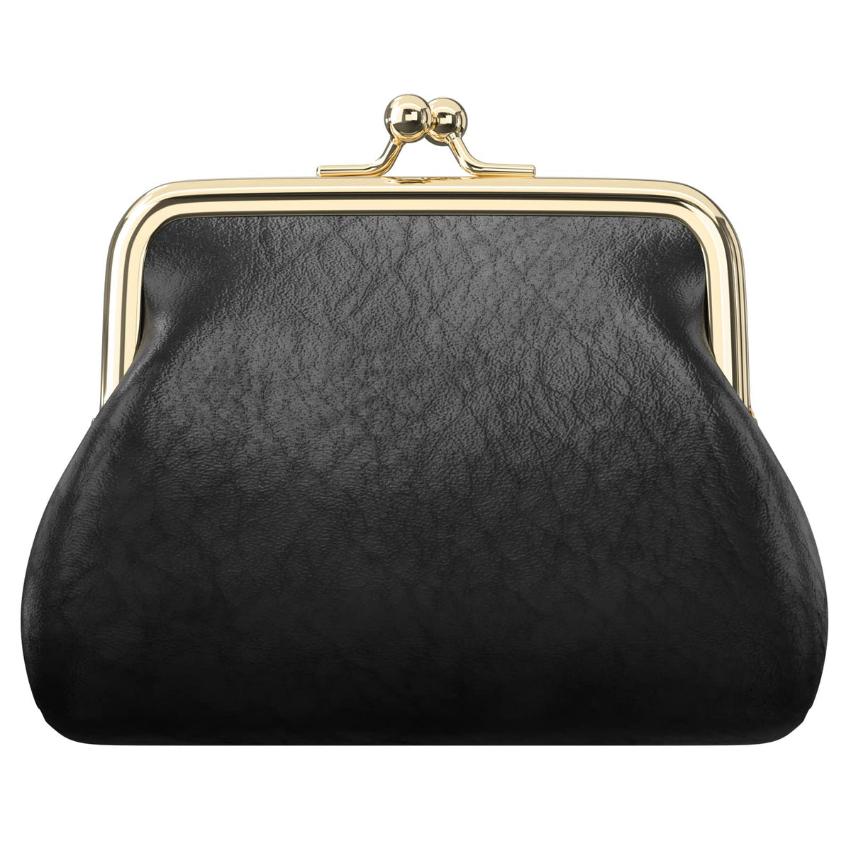 Coin Purse, Small PU Leather Change Purse, Coin Wallet with Clasp, Car Change Holder Pouch for Woman Men Kids Girls, Black