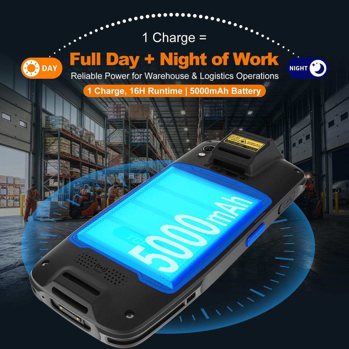 FARSET F7 Android 14 Barcode Scanner PDA, HW-N6603 1D/2D/QR Scan Engine, NFC, 5000mAh Removable Battery, IP67 Rugged for Warehouse & Logistics, 2026