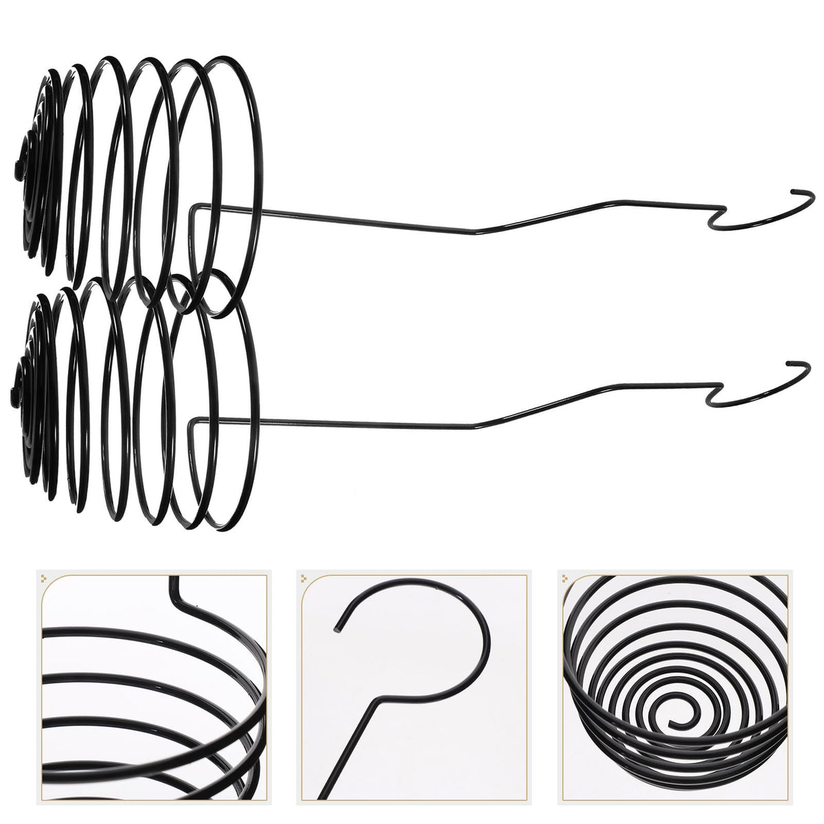Healvian 2 Pcs Air Plant Holders Spiral Hanging Hooks 37cm Metal Tillandsia Wire Hangers for Balcony Garden Wall Décor